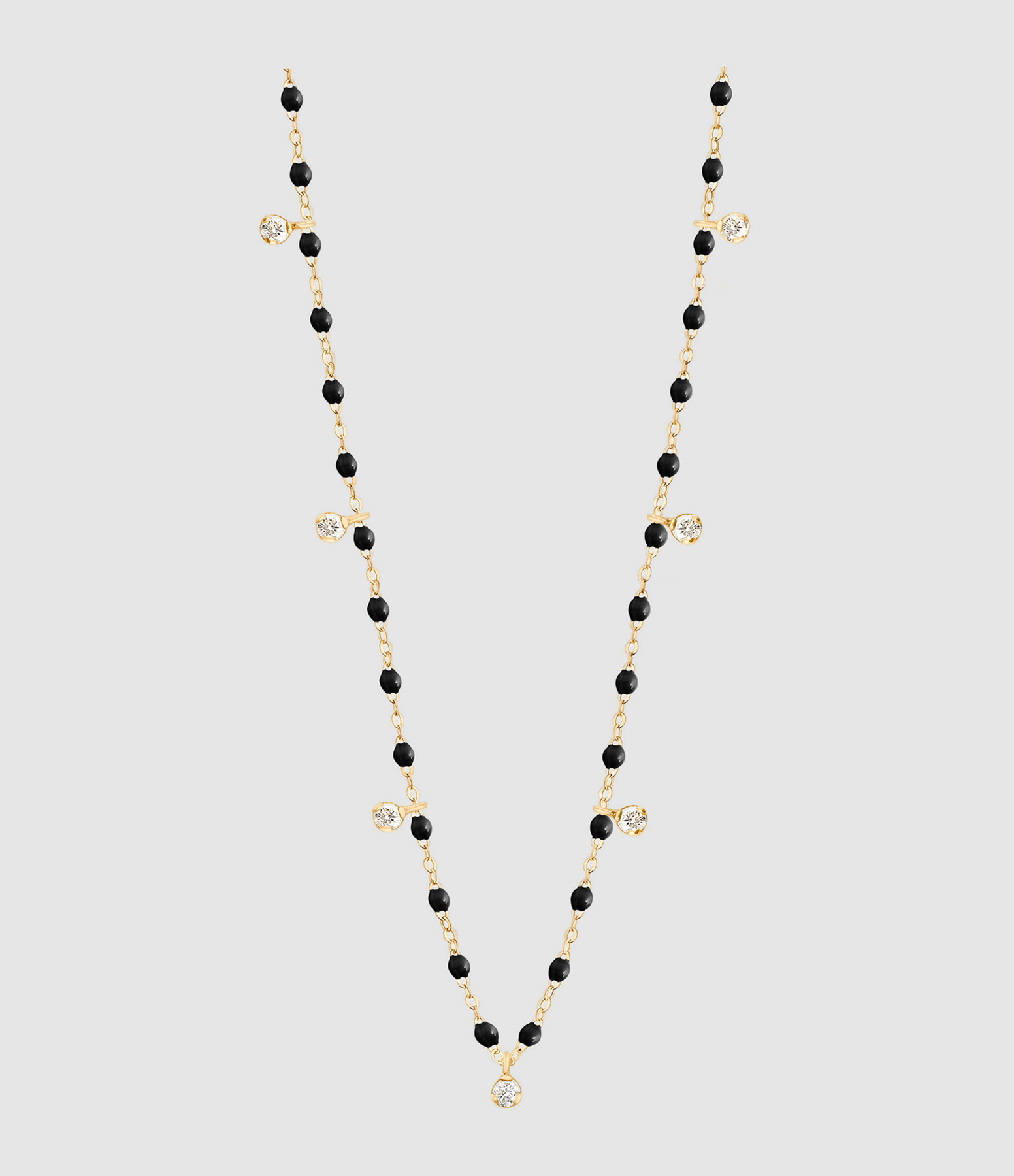 Collier 7 Diamants Résine Or Jaune