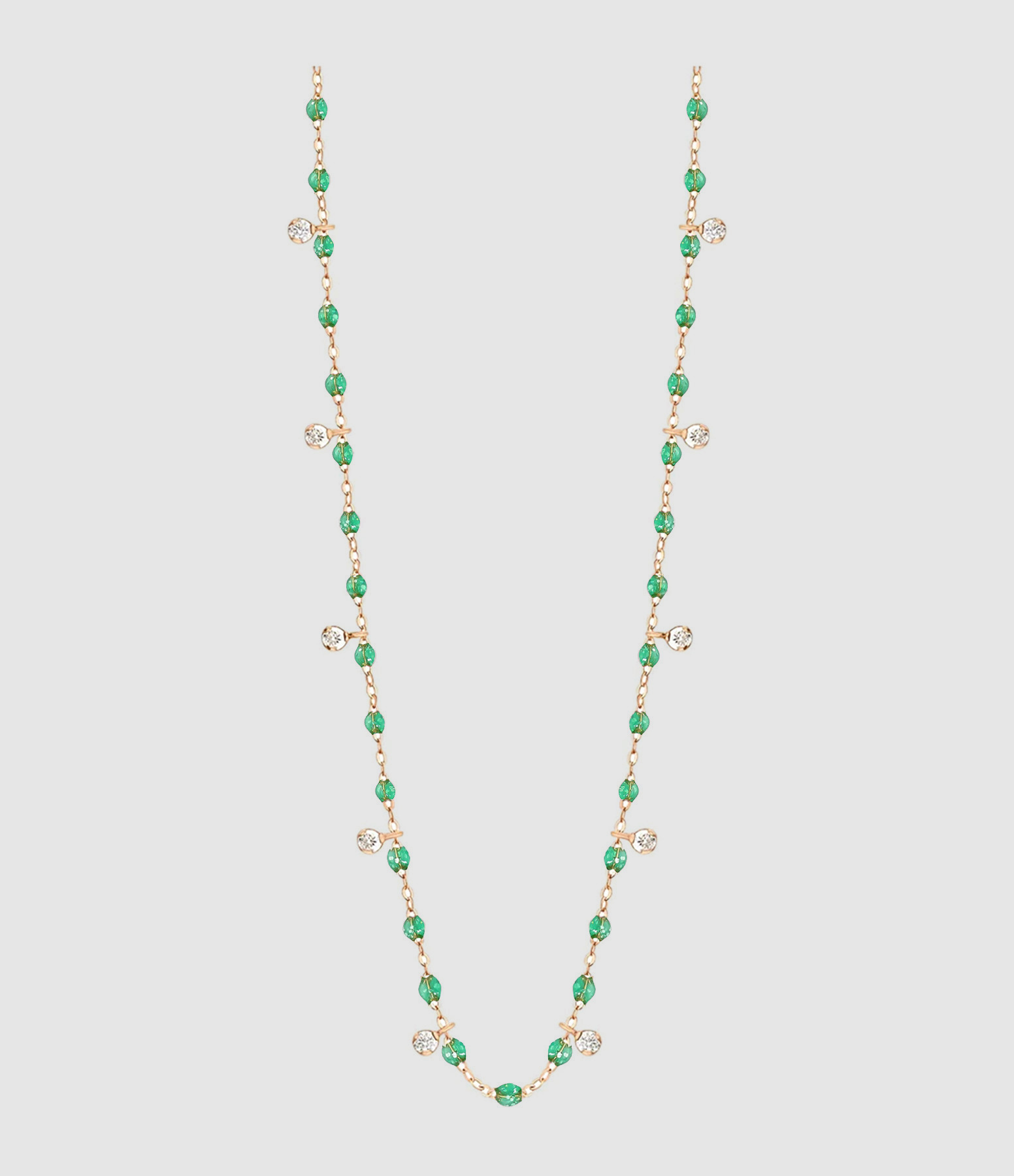 Collier 10 Diamants Résine Or Rose