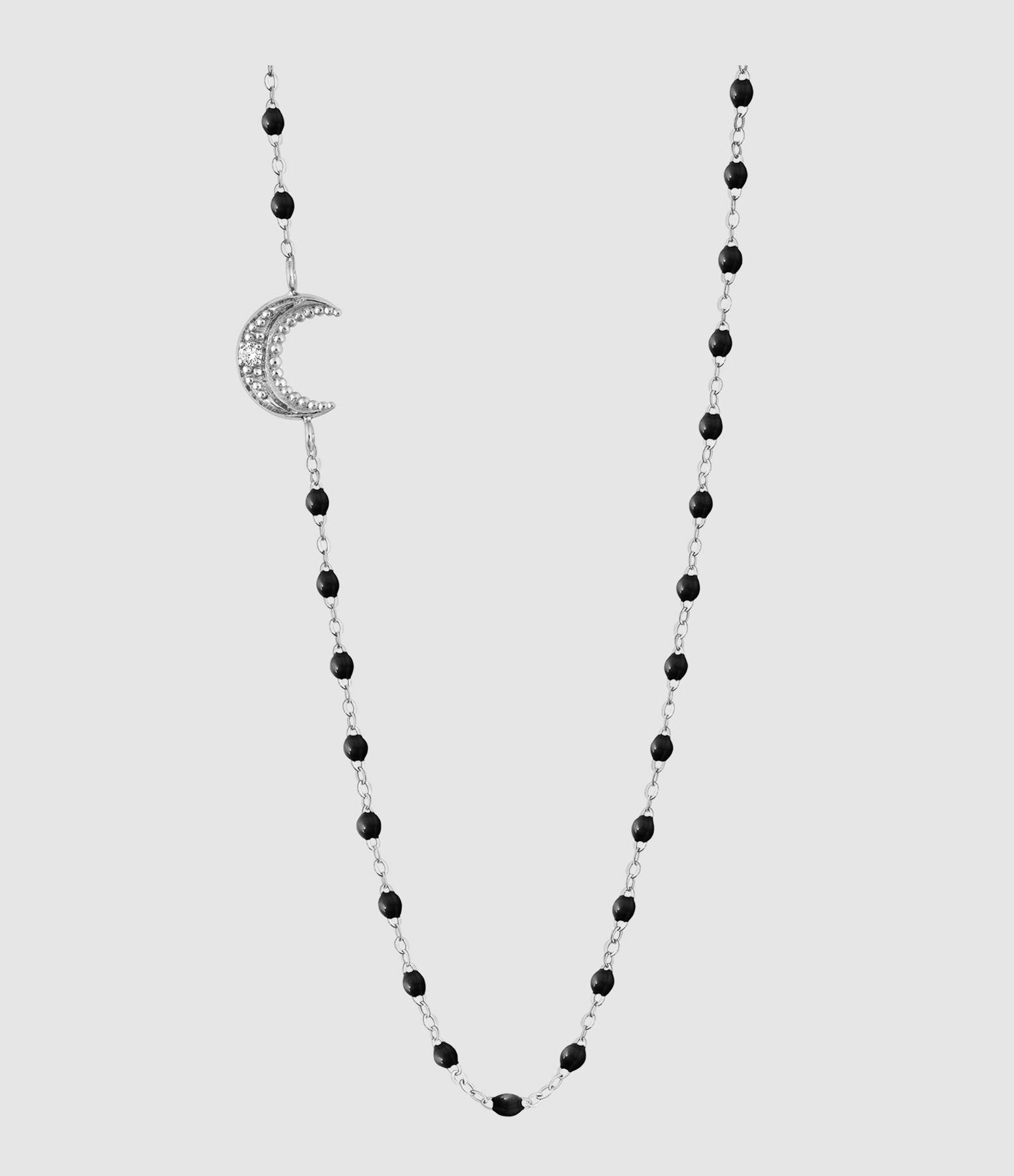Collier Lune Diamants Or Blanc