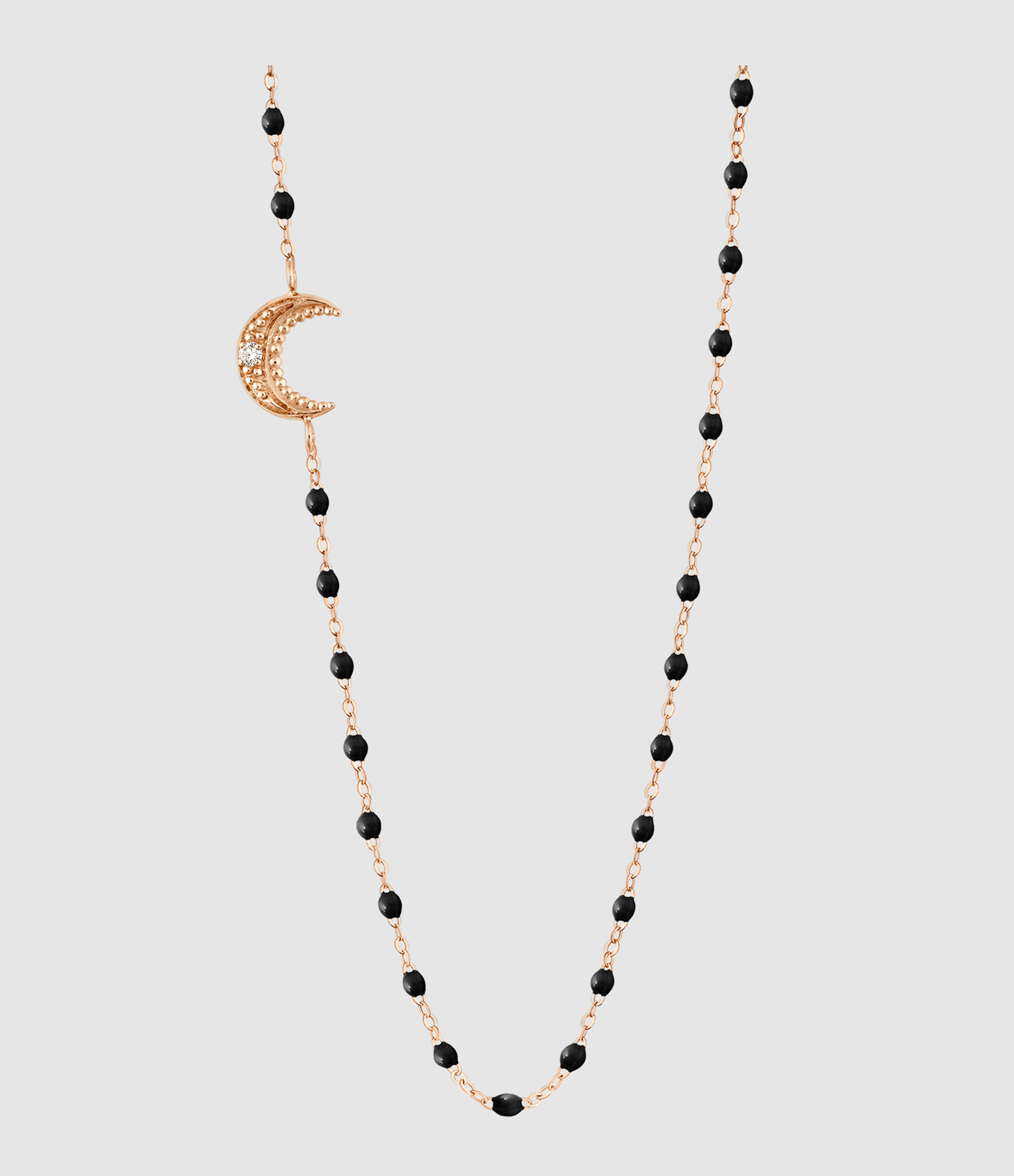Collier Lune Diamants Or Rose