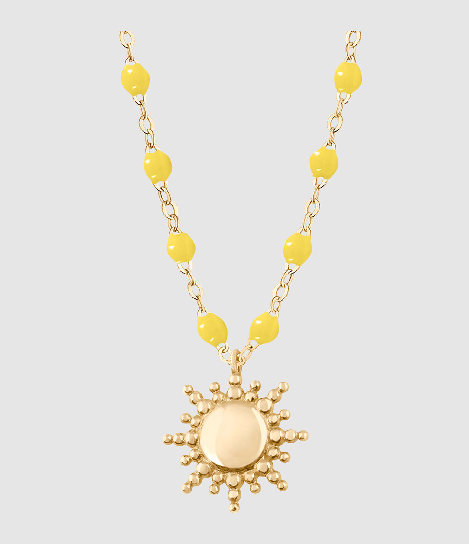 Collier Soleil Résine Or Jaune