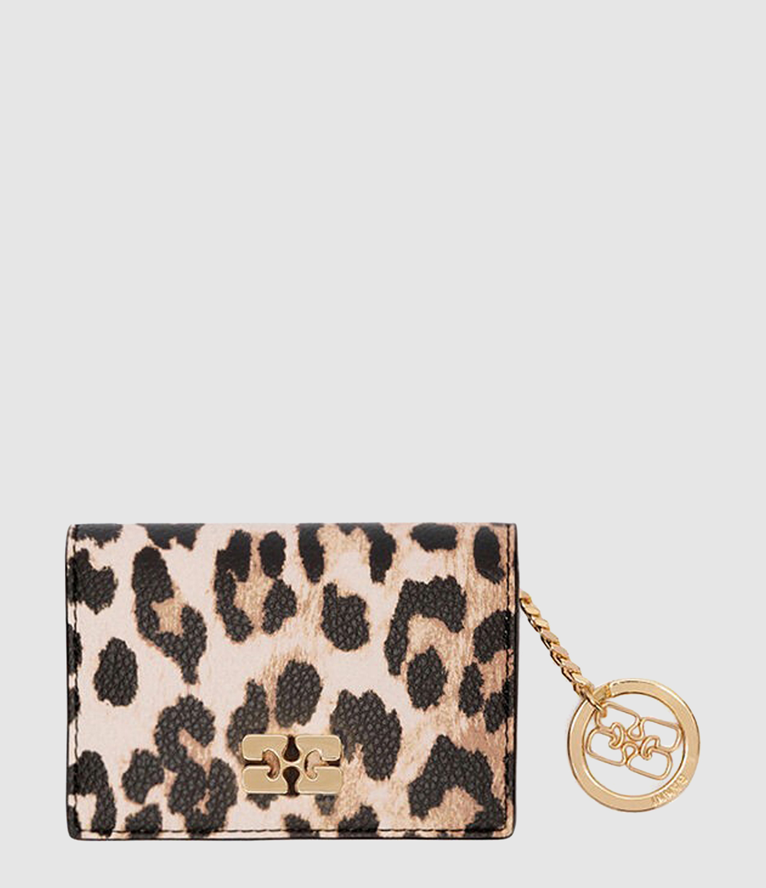 Porte Cartes Bou Card Holder With Flap Printed Grained Almond Milk