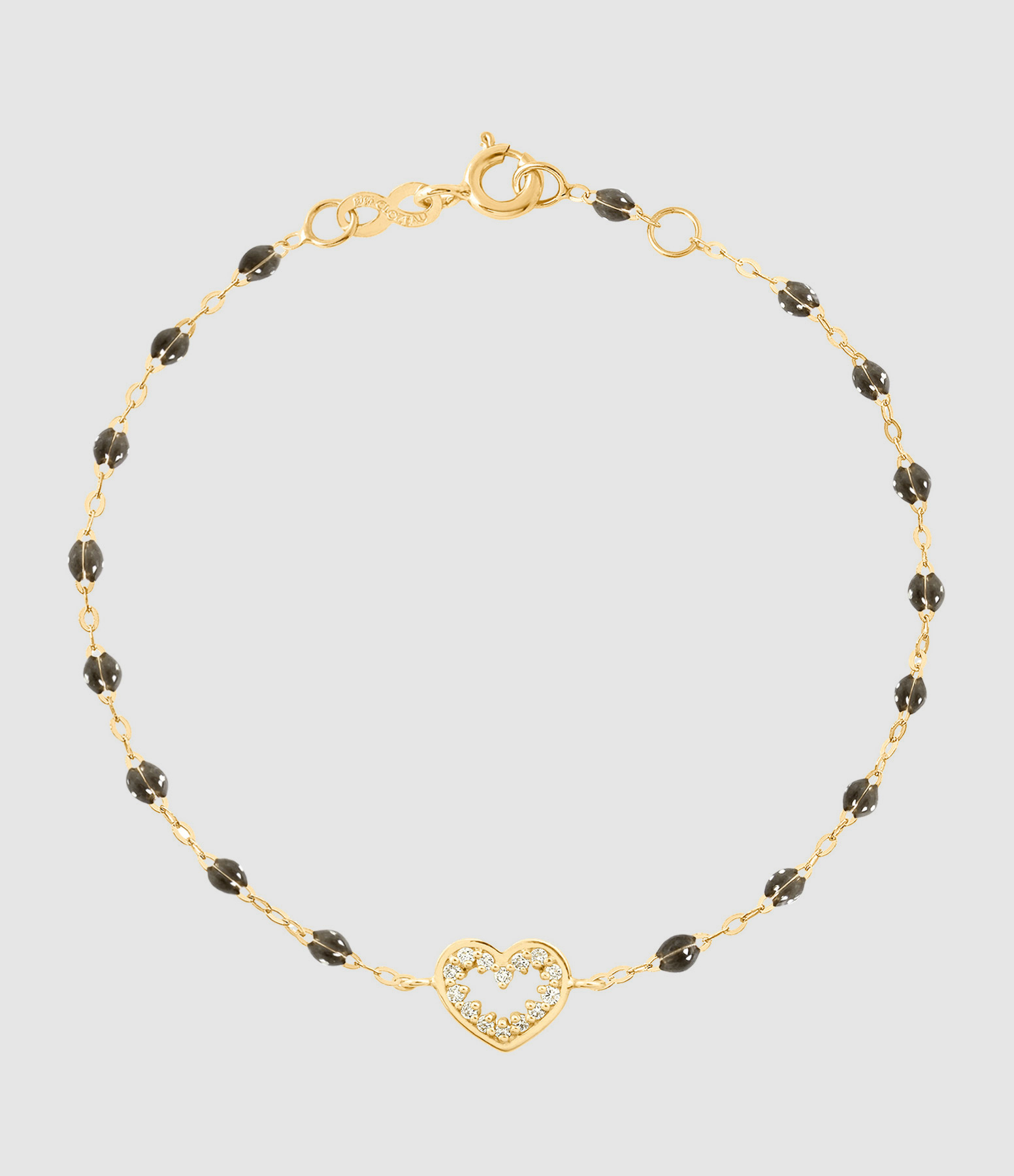 Bracelet Cœur Suprême Résine Diamants Or Jaune