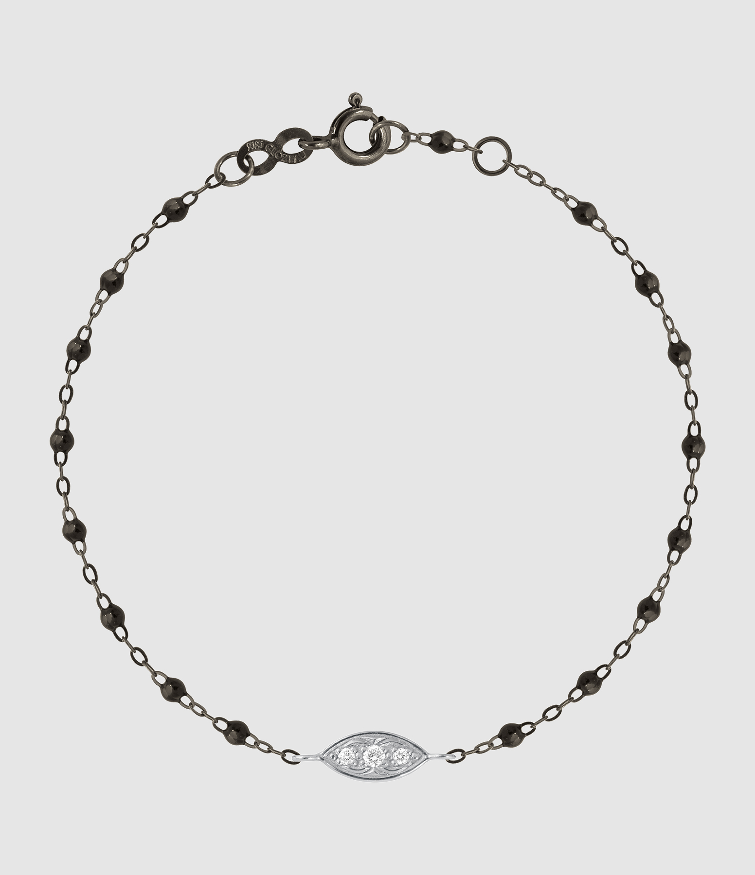 Bracelet Clin d'oeil Or Noir Diamants 17cm
