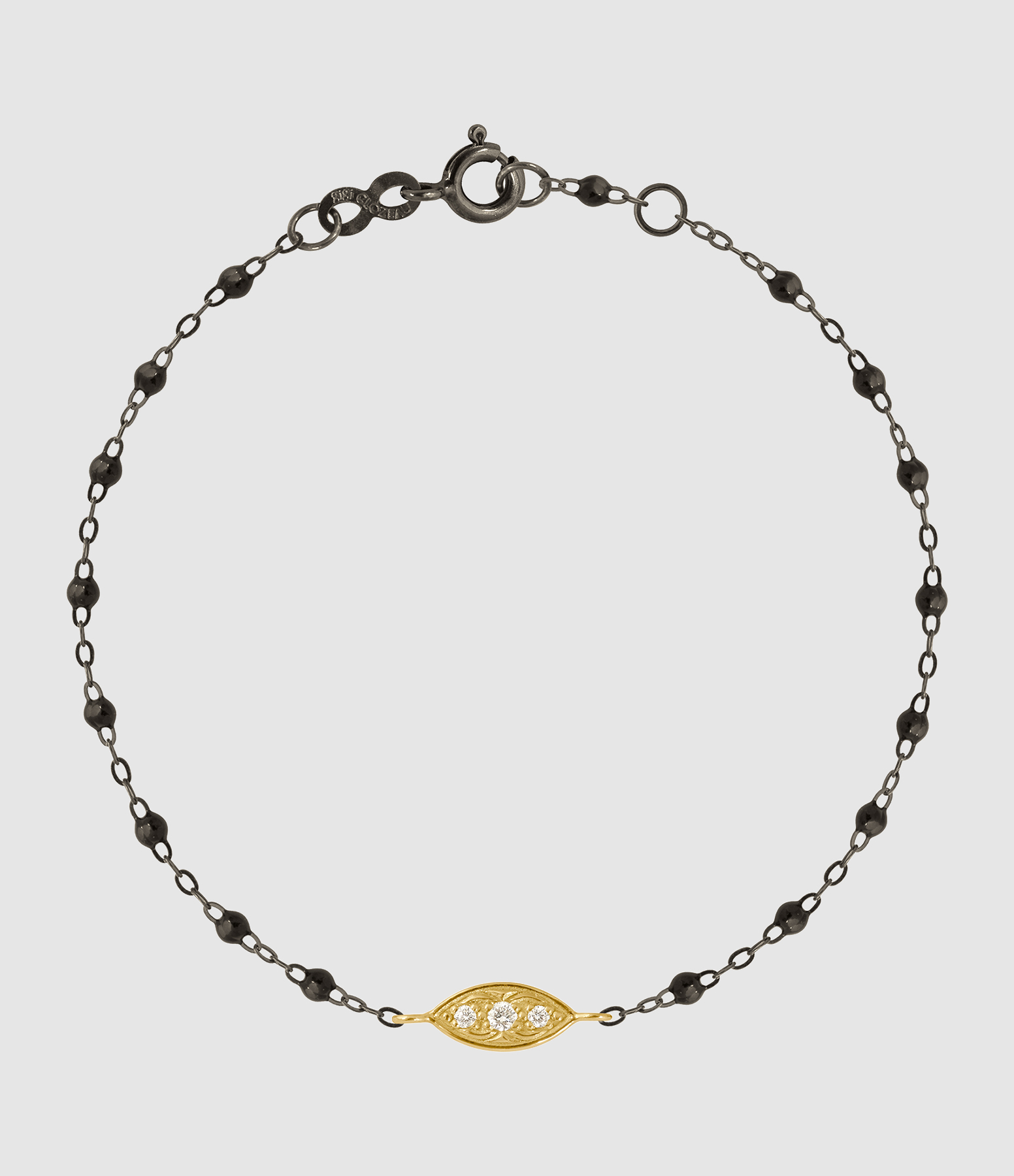 Bracelet Clin d'oeil Or Noir Diamants 17cm