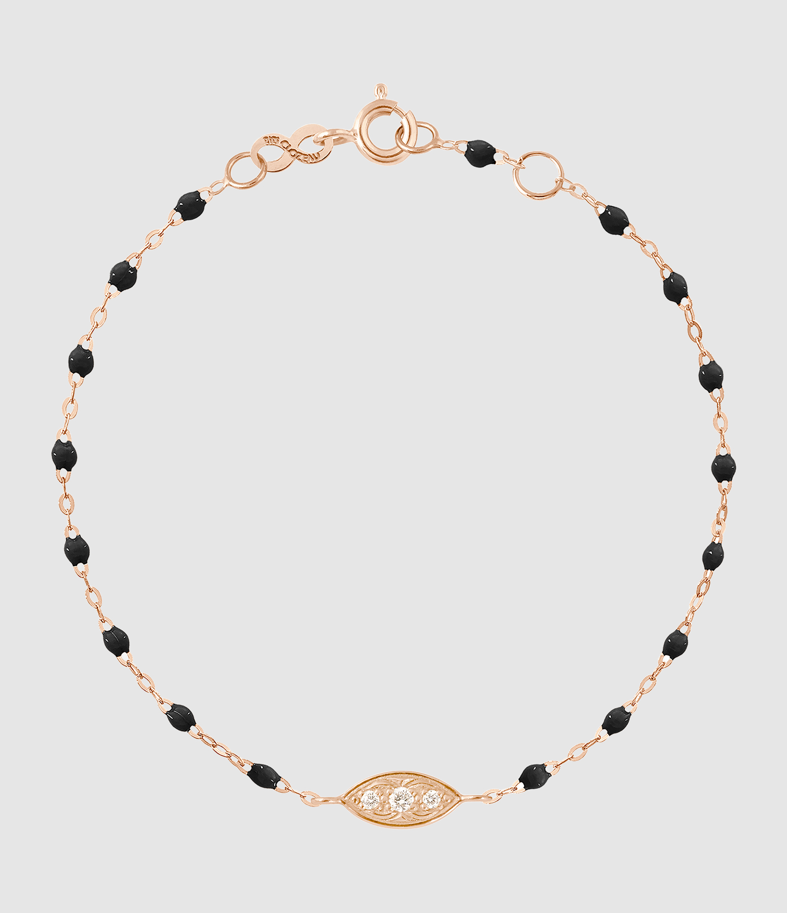 Bracelet Clin d'oeil Or Rose Diamants 17cm
