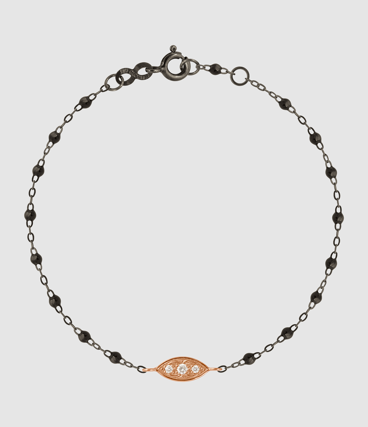 Bracelet Clin d'oeil Or Noir Diamants 17cm
