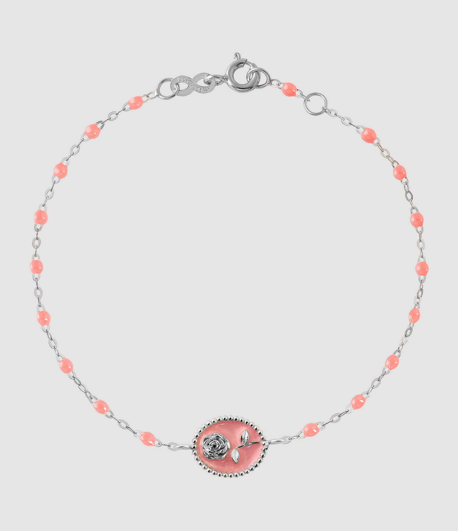 Bracelet Rose Résine Or Blanc