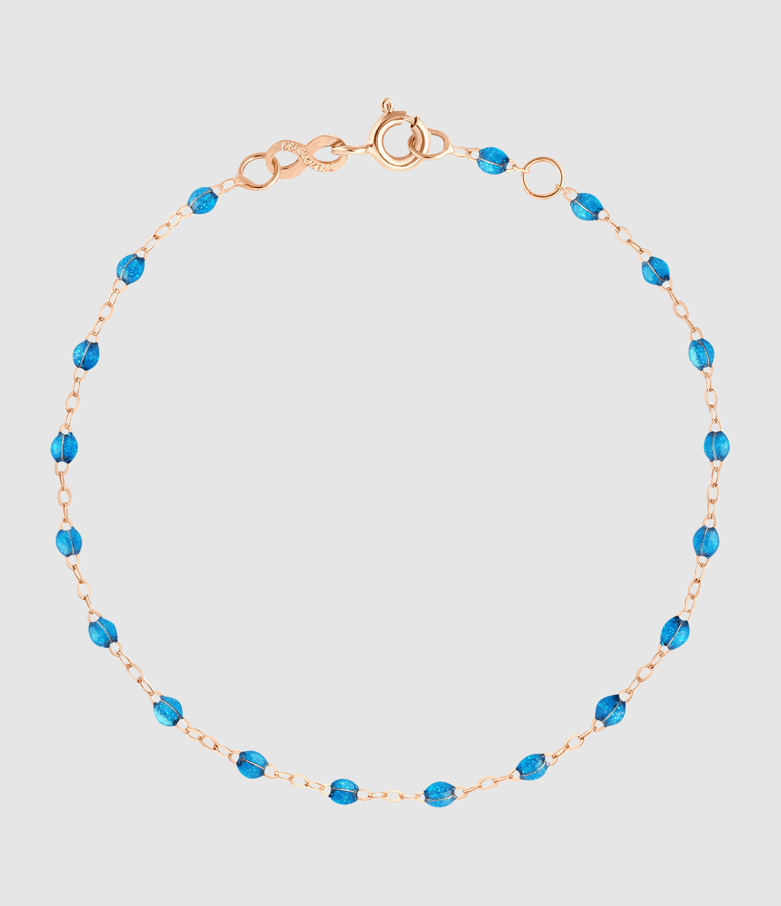 Bracelet Perles Resine 17cm Or