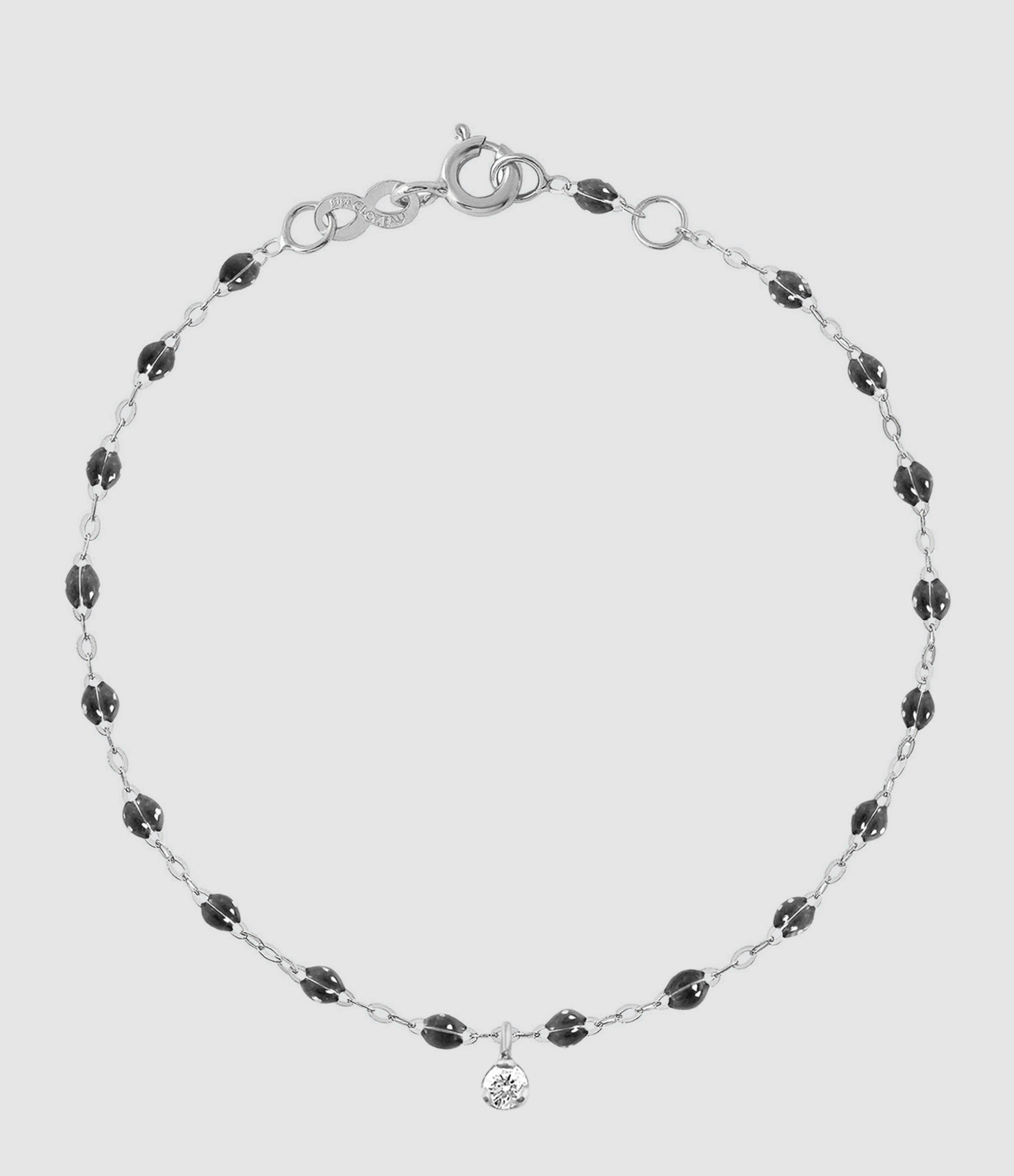 Bracelet 1 Diamant Résine Or Blanc