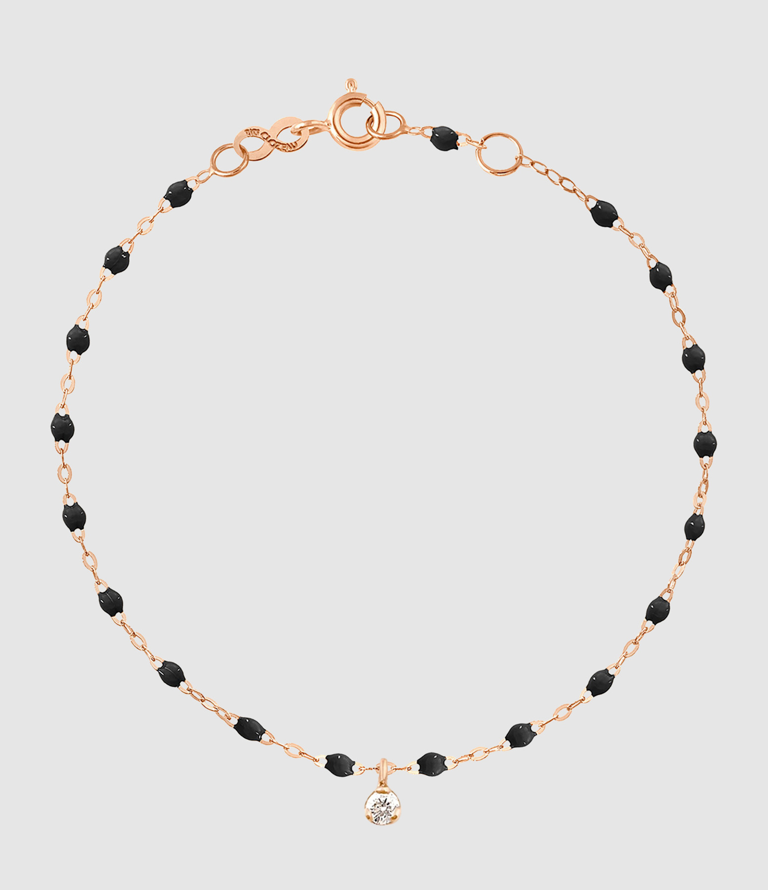 Bracelet 1 Diamant Résine Or Rose