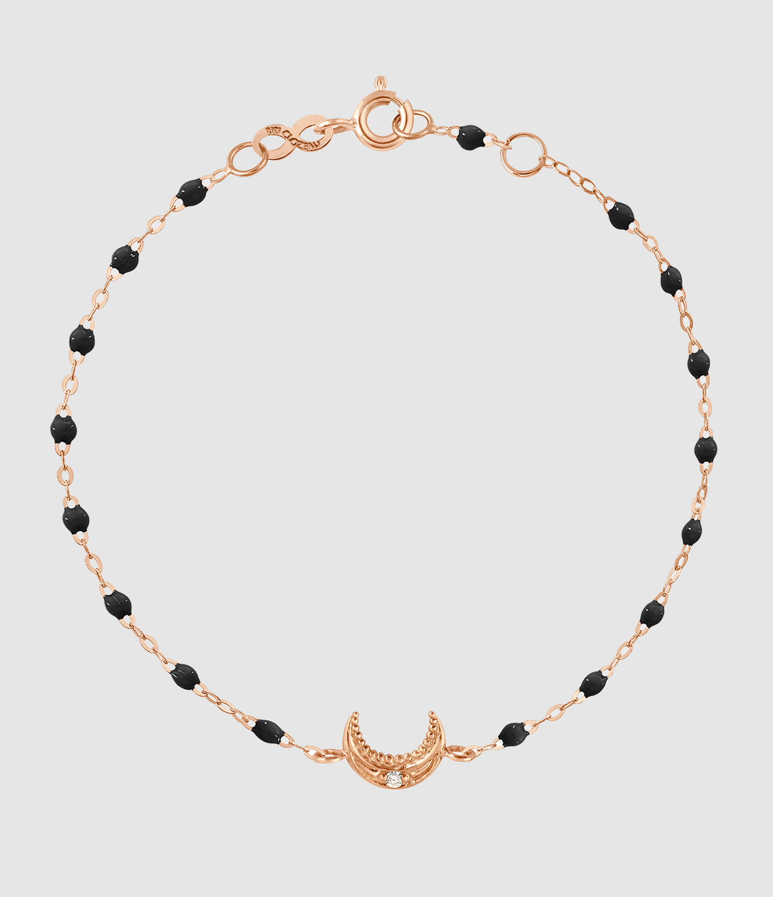 Bracelet Lune Diamants Or Gris