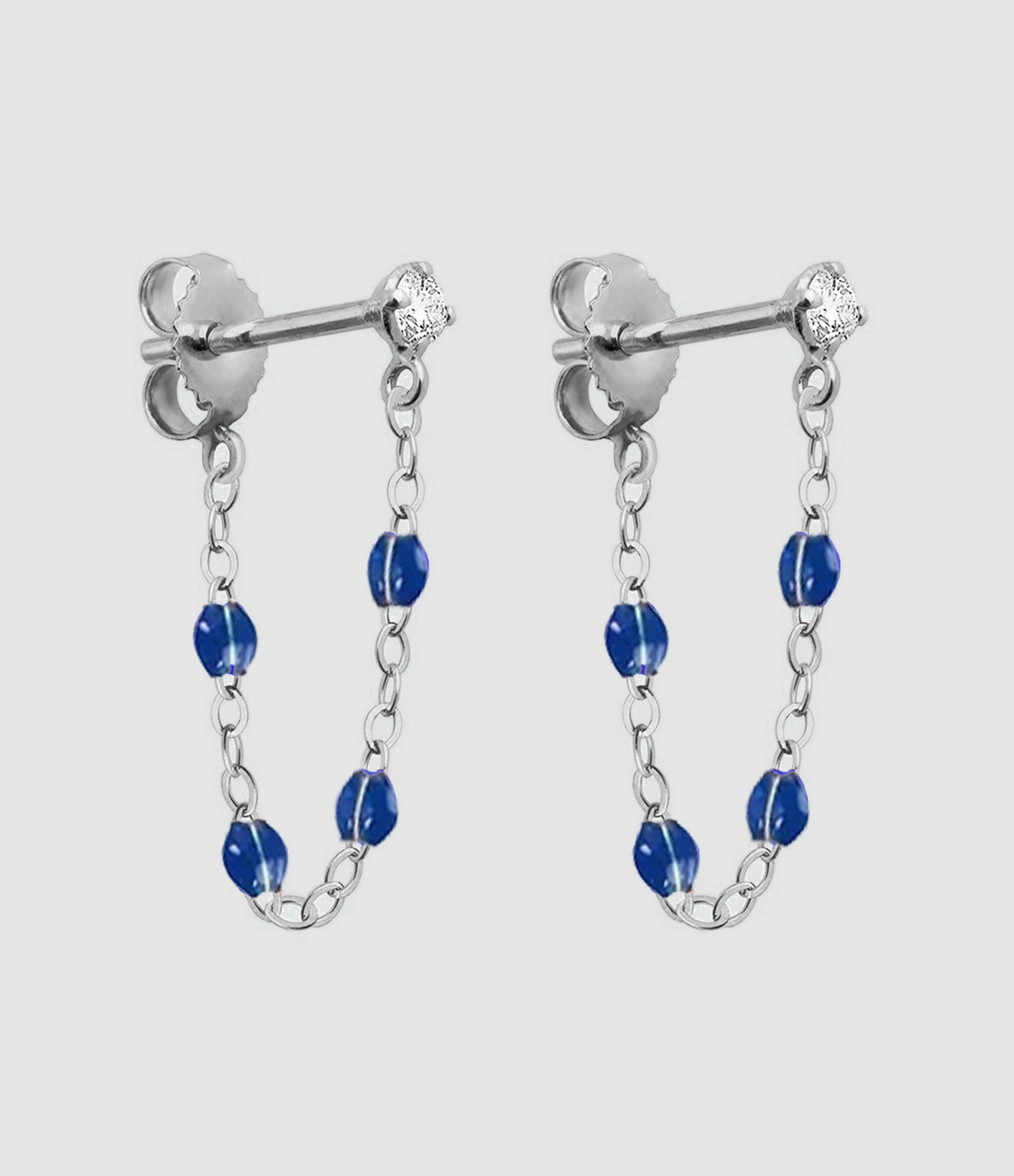 Boucles d'oreilles Boucle Diamant Résine Or Blanc