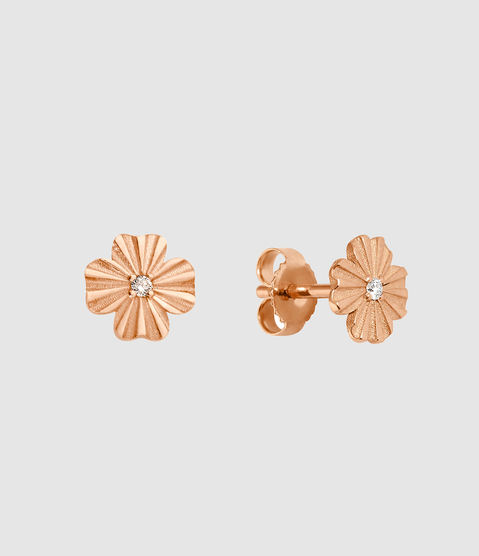 Boucles d'oreilles Trèfle Lumière Or Diamants