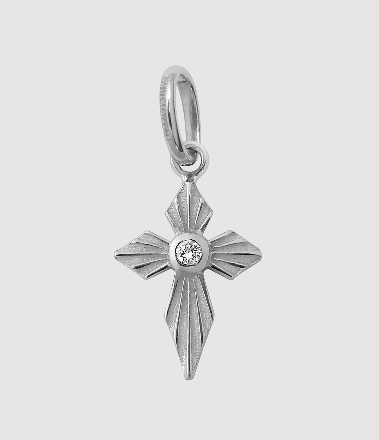 Pendentif Croix Lumière Diamant Or blanc