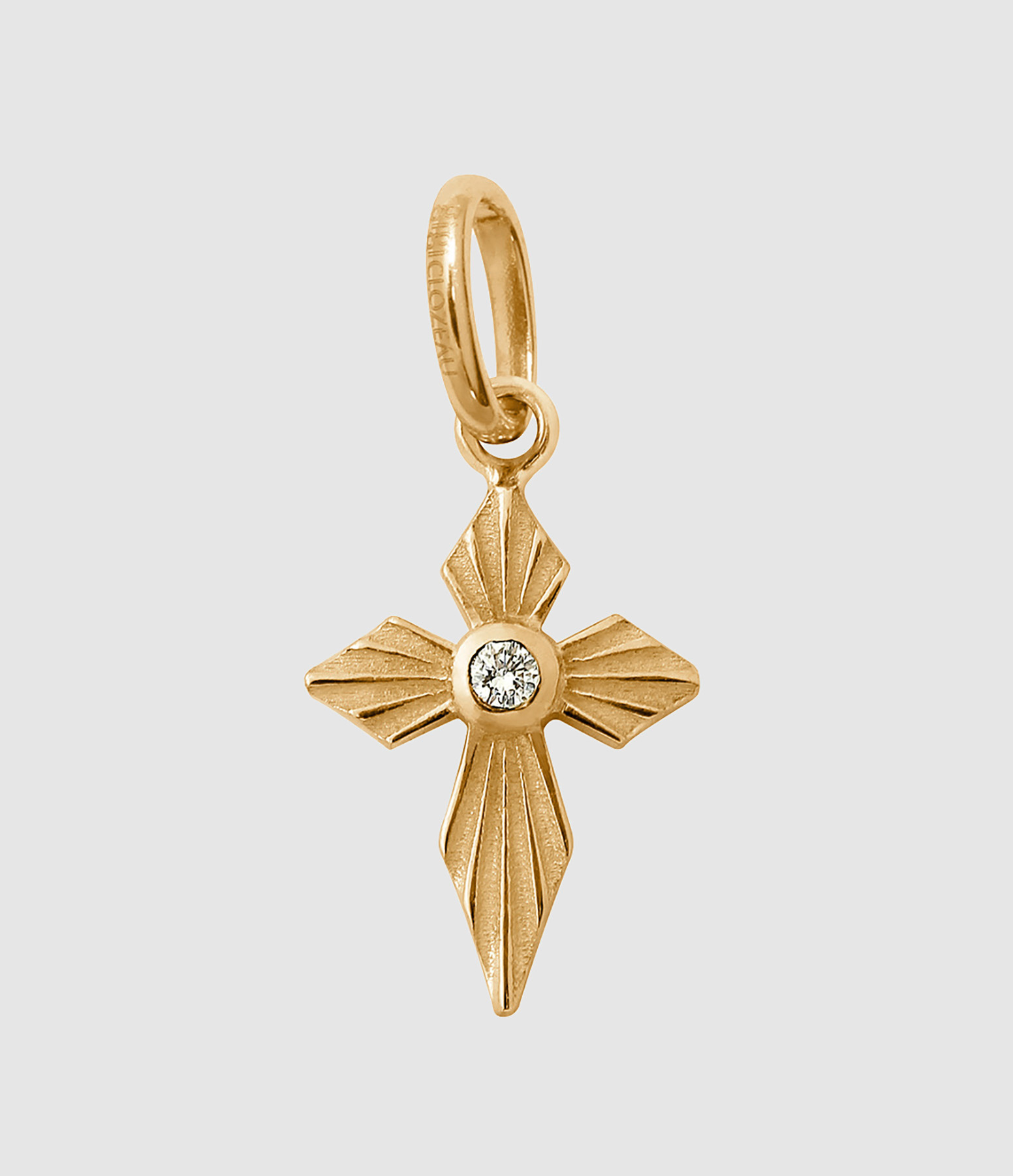 Pendentif Croix Lumière Diamant Or Jaune