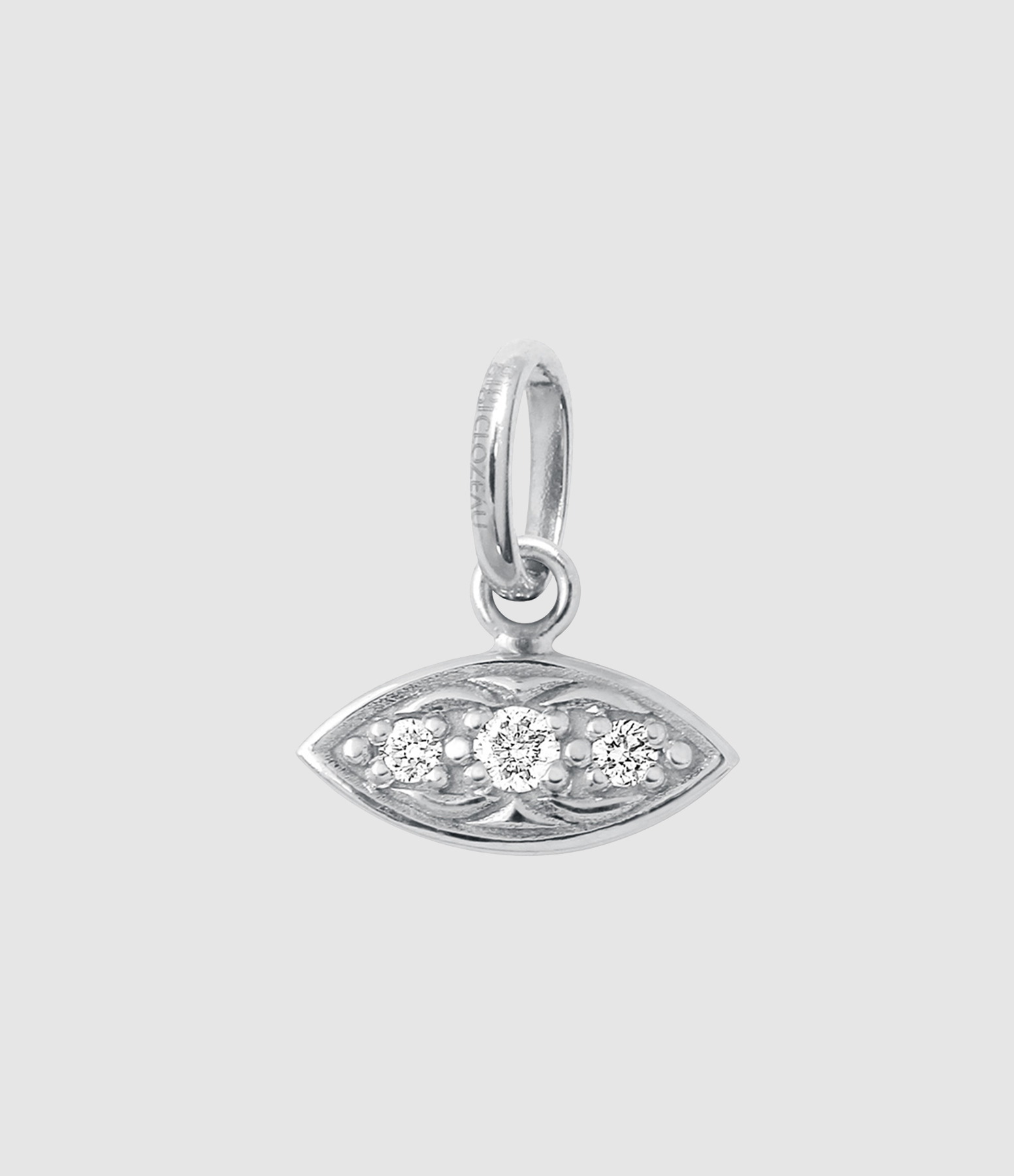 Pendentif Clin d'oeil Or Blanc Diamants
