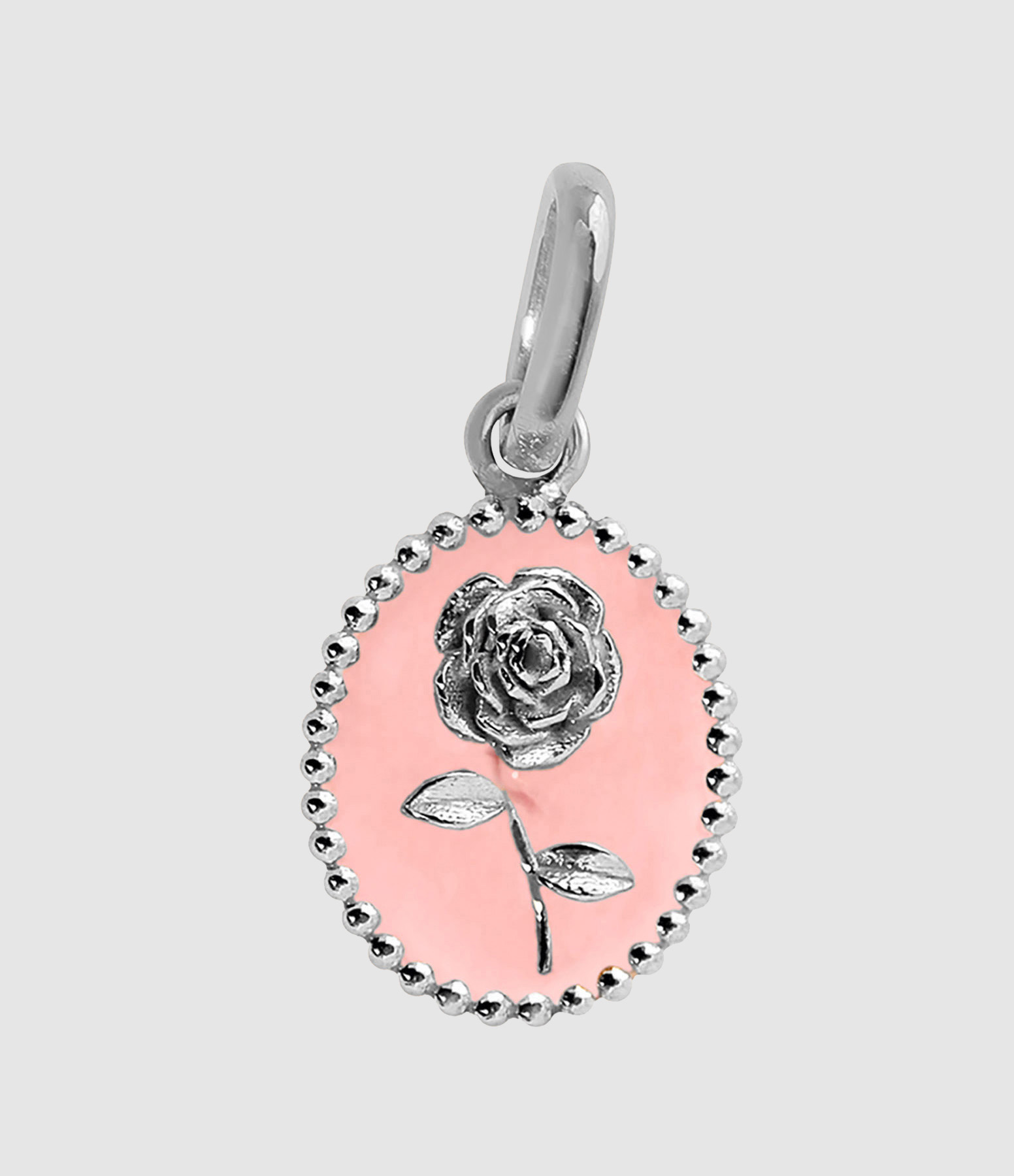 Pendentif Rose Voyage Résine Or Blanc