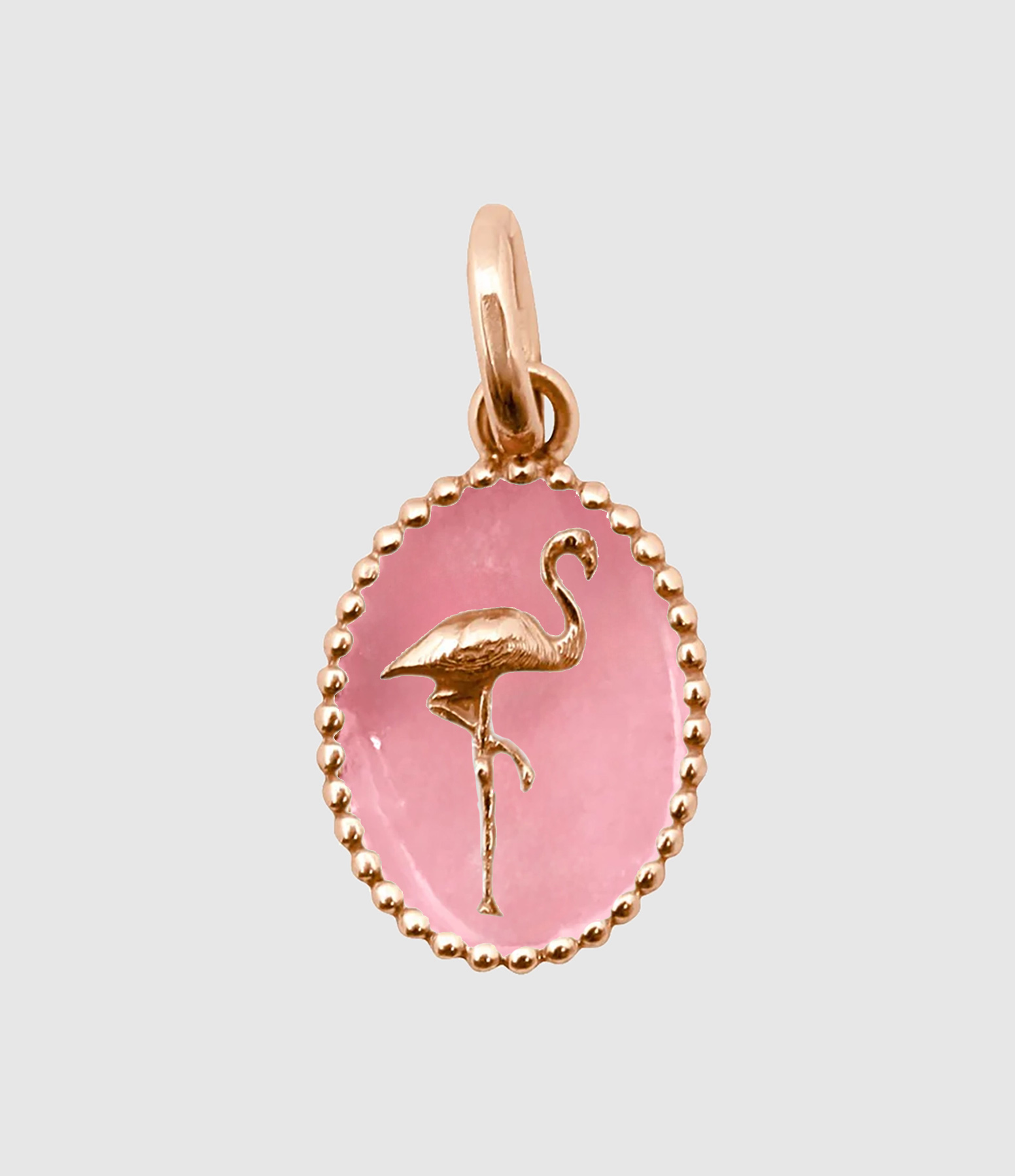 Pendentif Flamant Résine Or Rose