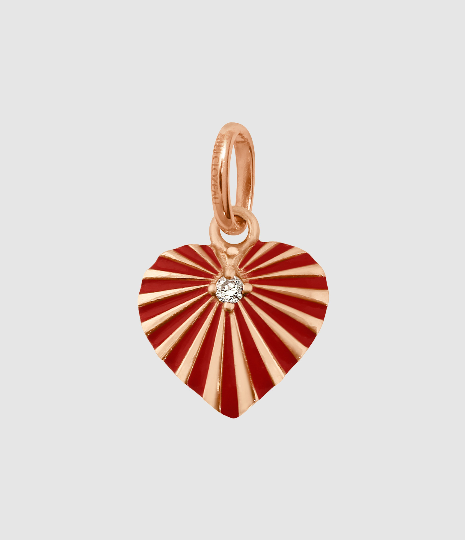 Pendentif Coeur Lumière Diamants Or Rose