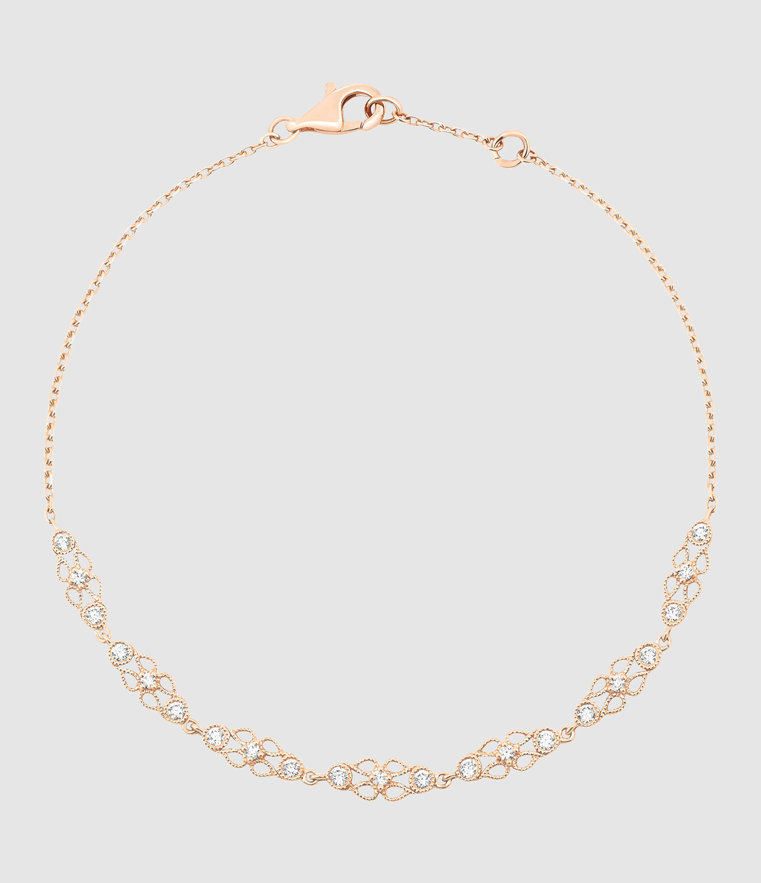 Bracelet Babylone Or Rose Diamants