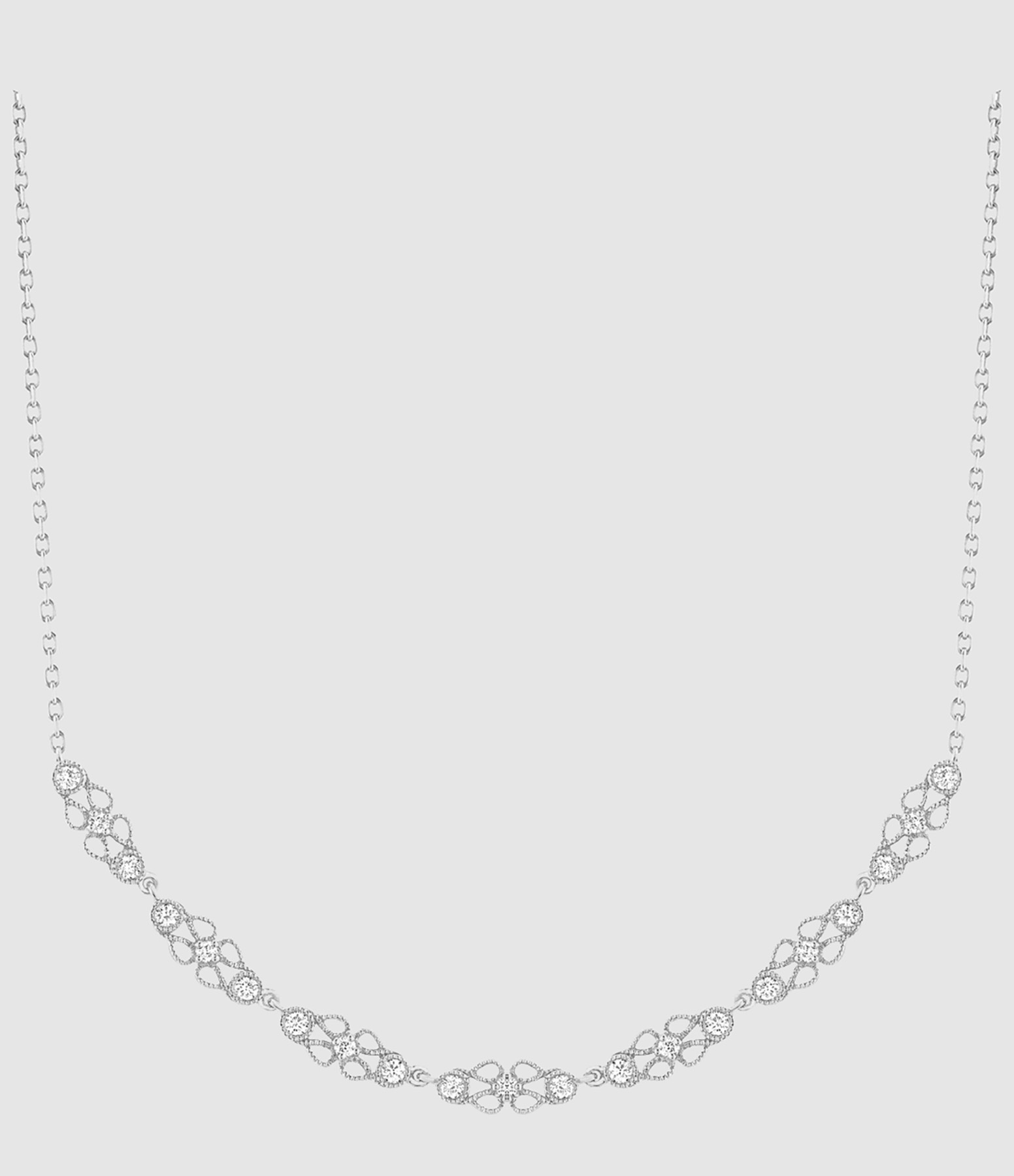 Collier Babylone Or Blanc Diamants