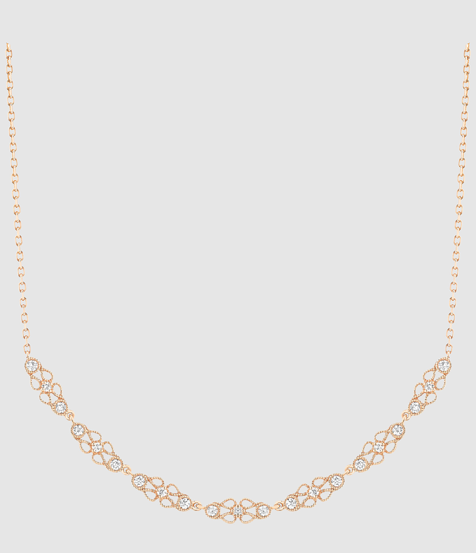 Collier Babylone Or Rose Diamants