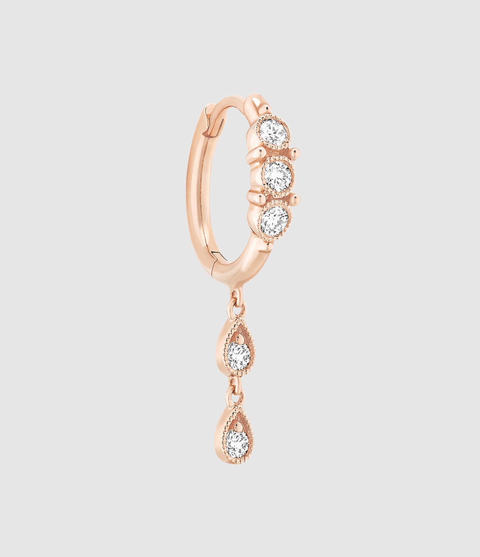 Mini Créole Babylone Or Rose Diamants (vendu à l'unité)