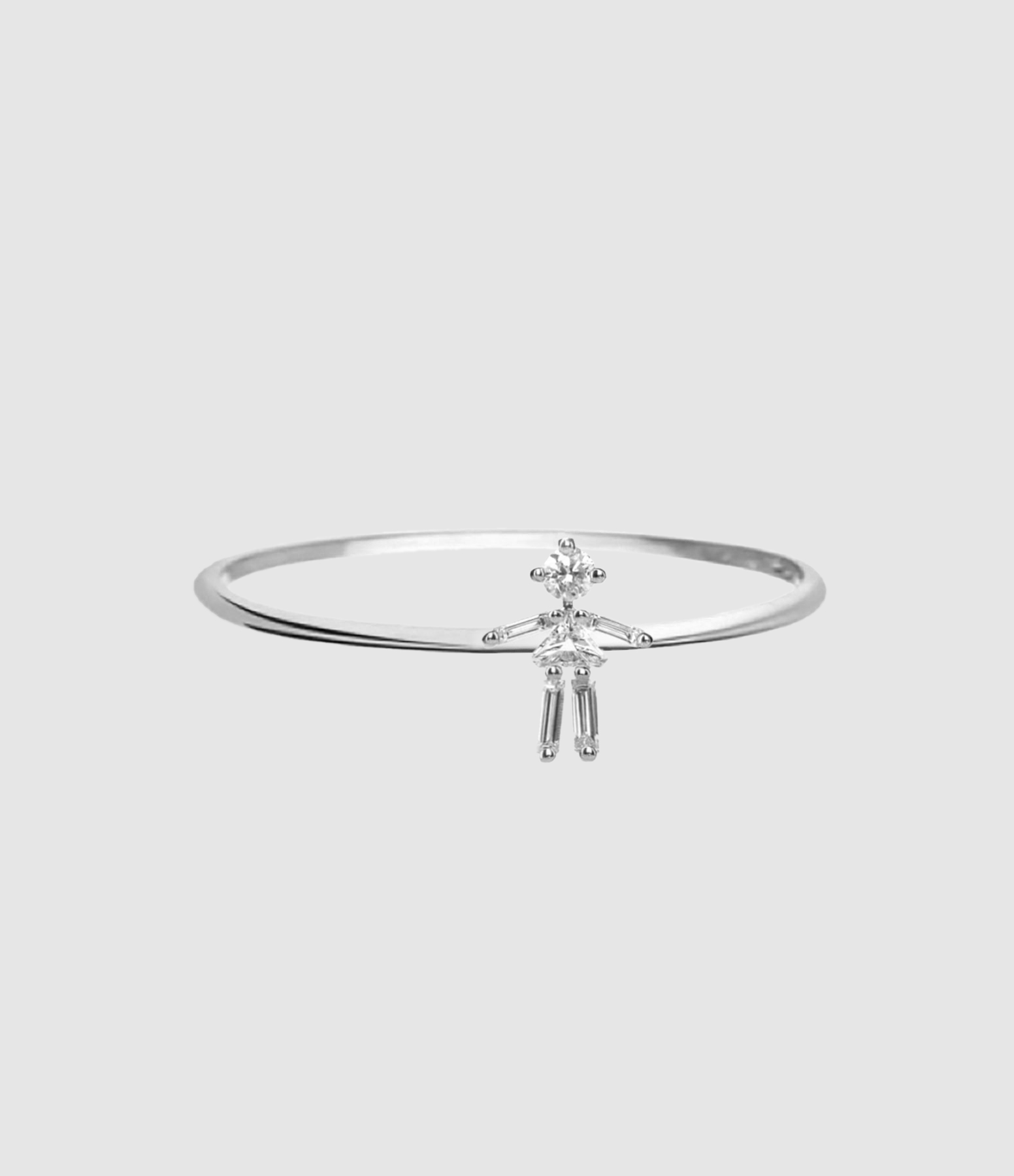 Bague Mini Fille Or Blanc Diamants