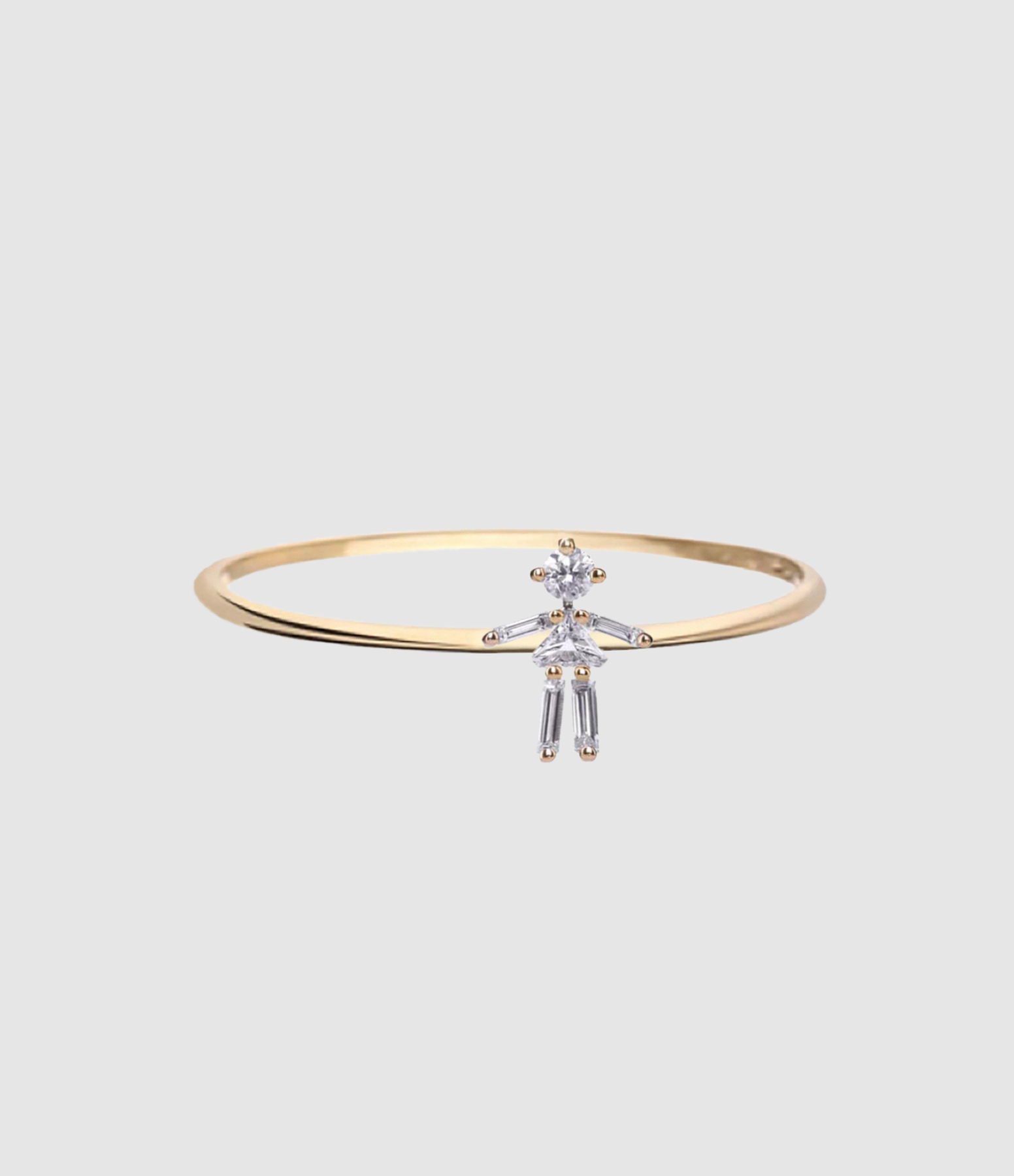 Bague Mini Fille Or Jaune Diamants