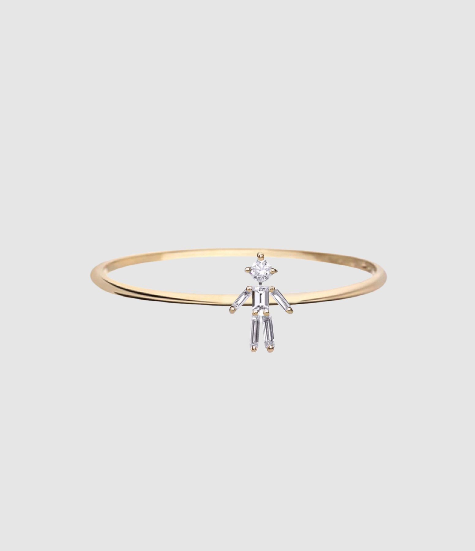 Bague Mini Garçon Or Jaune Diamants