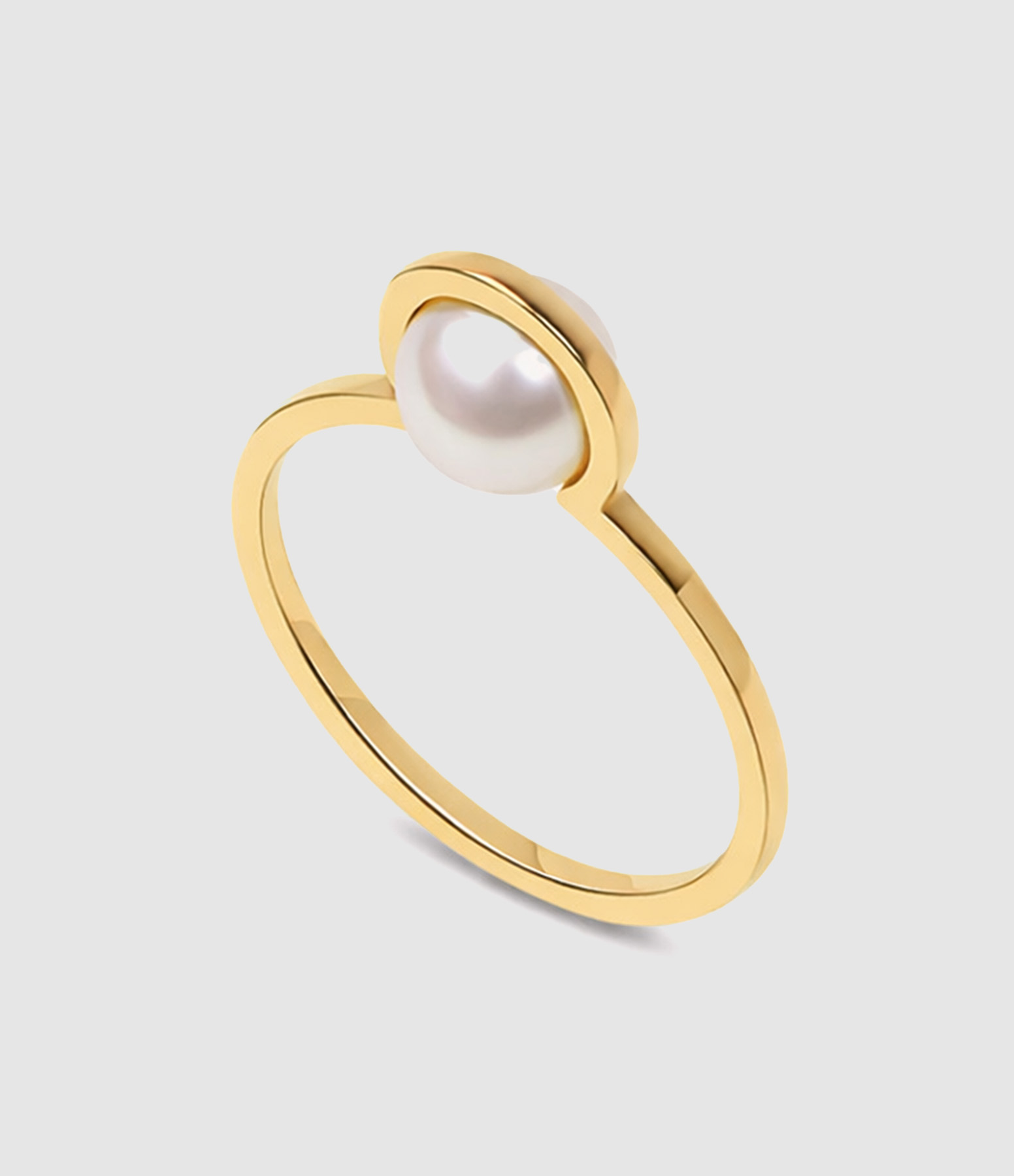 Bague Ruhl Perle Blanche Or Jaune