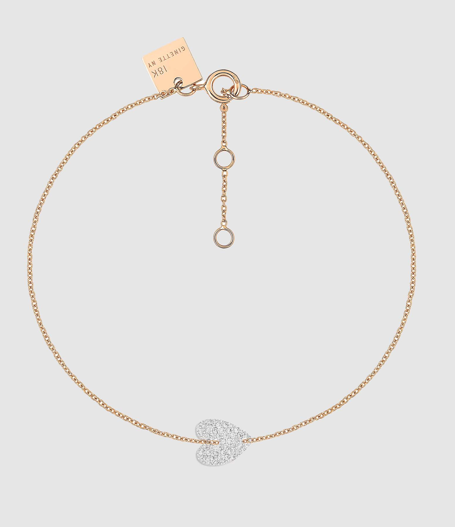 Bracelet Angèle Mini Cœur Diamants Or Rose, Capsule Saint Valentin