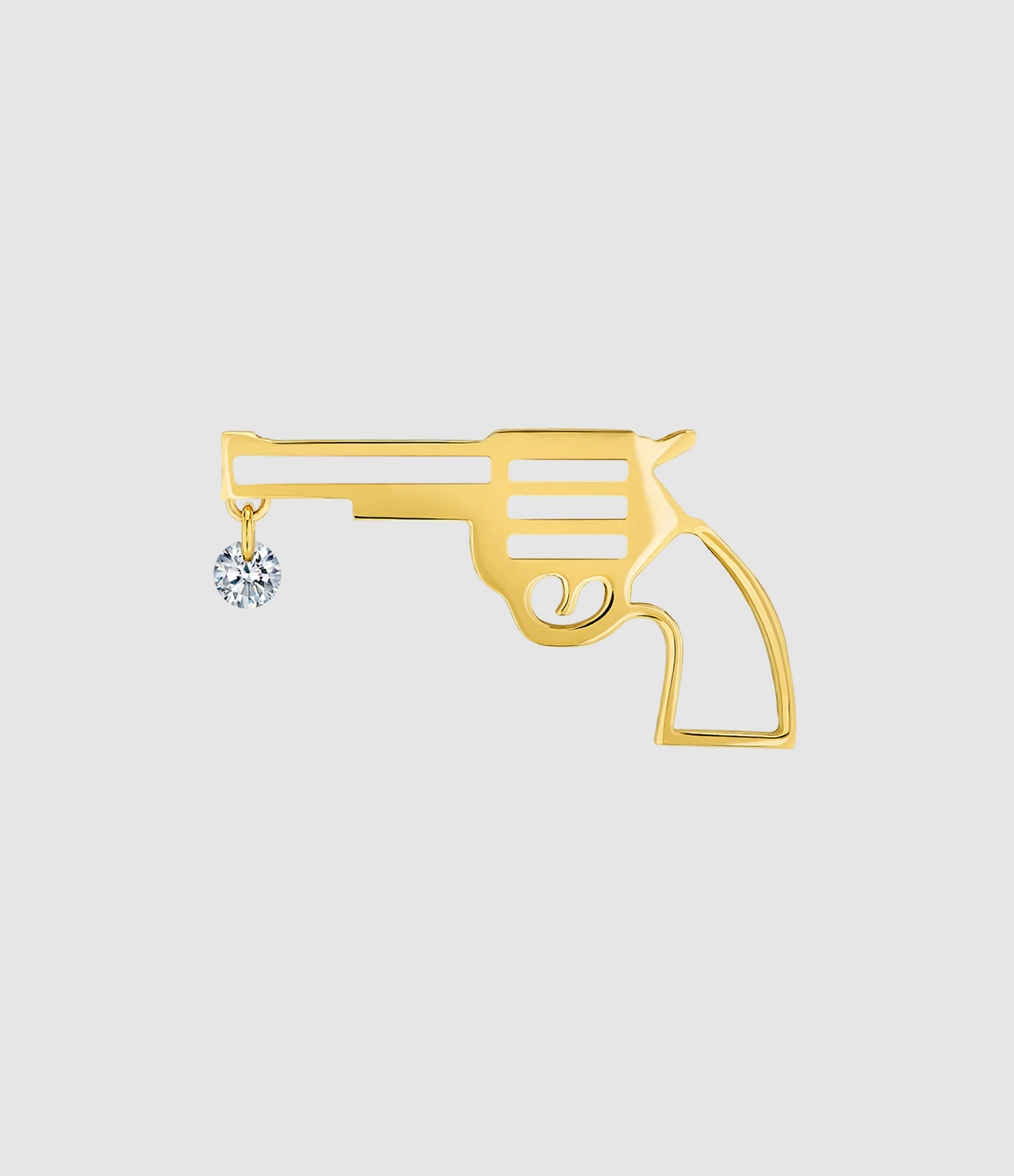 Boucle d'oreille Pin's Bang Bang Diamant Or Jaune (vendue à l'unité)