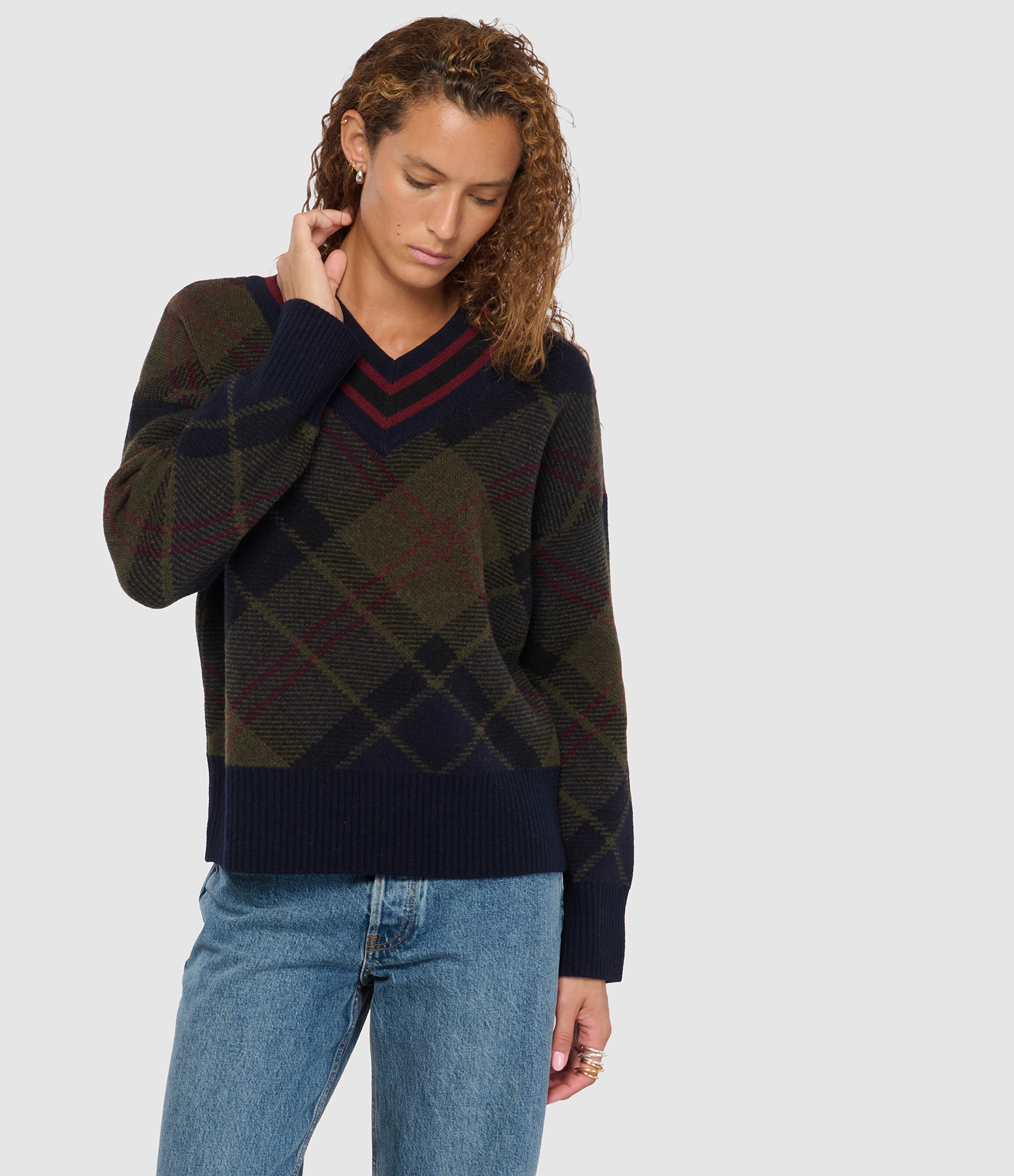 Pull Shae Knitted Jumper Shadow Classic Tartan