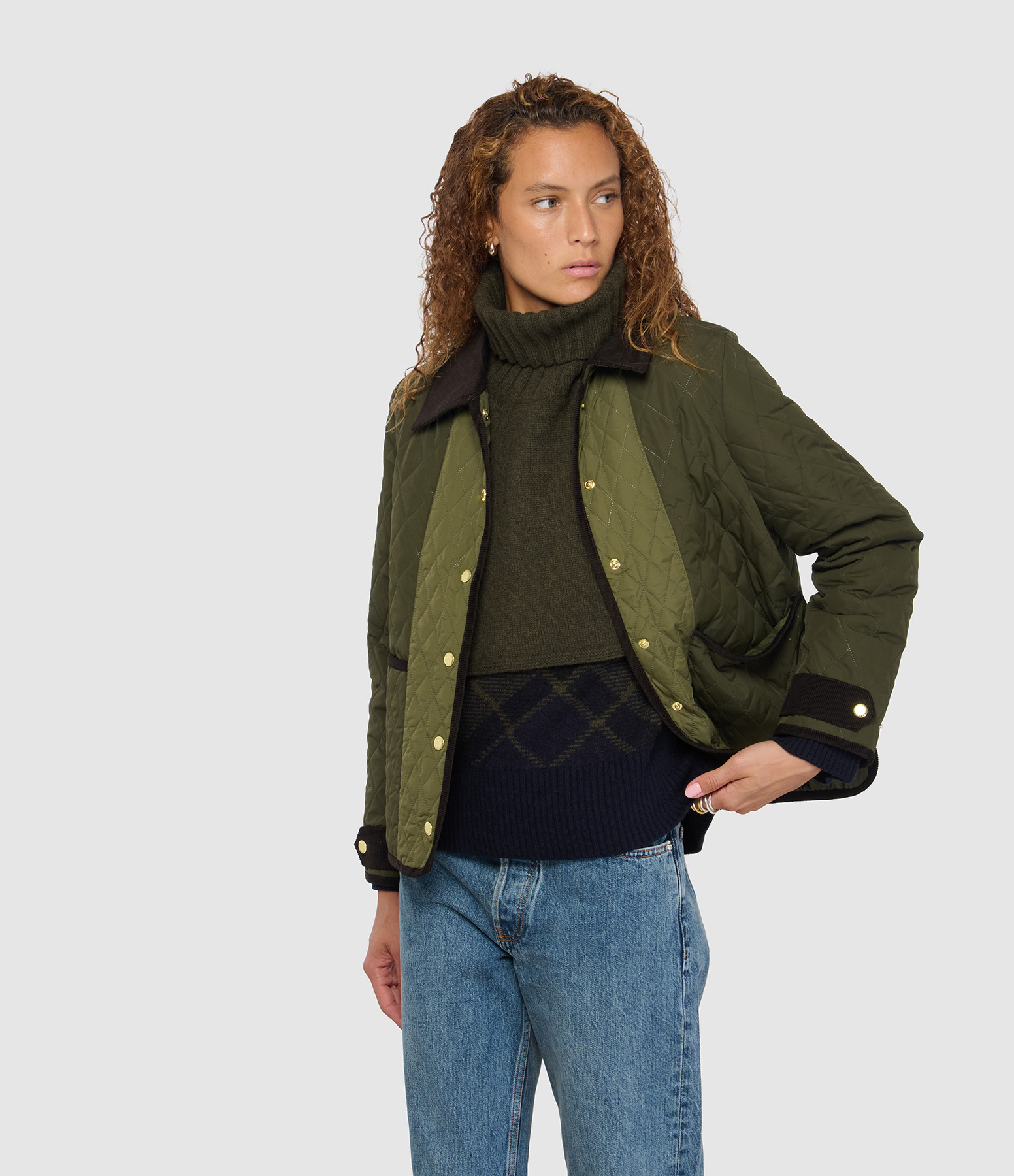 Veste Ainsdale Quilted Olive Fern Shadow Classic