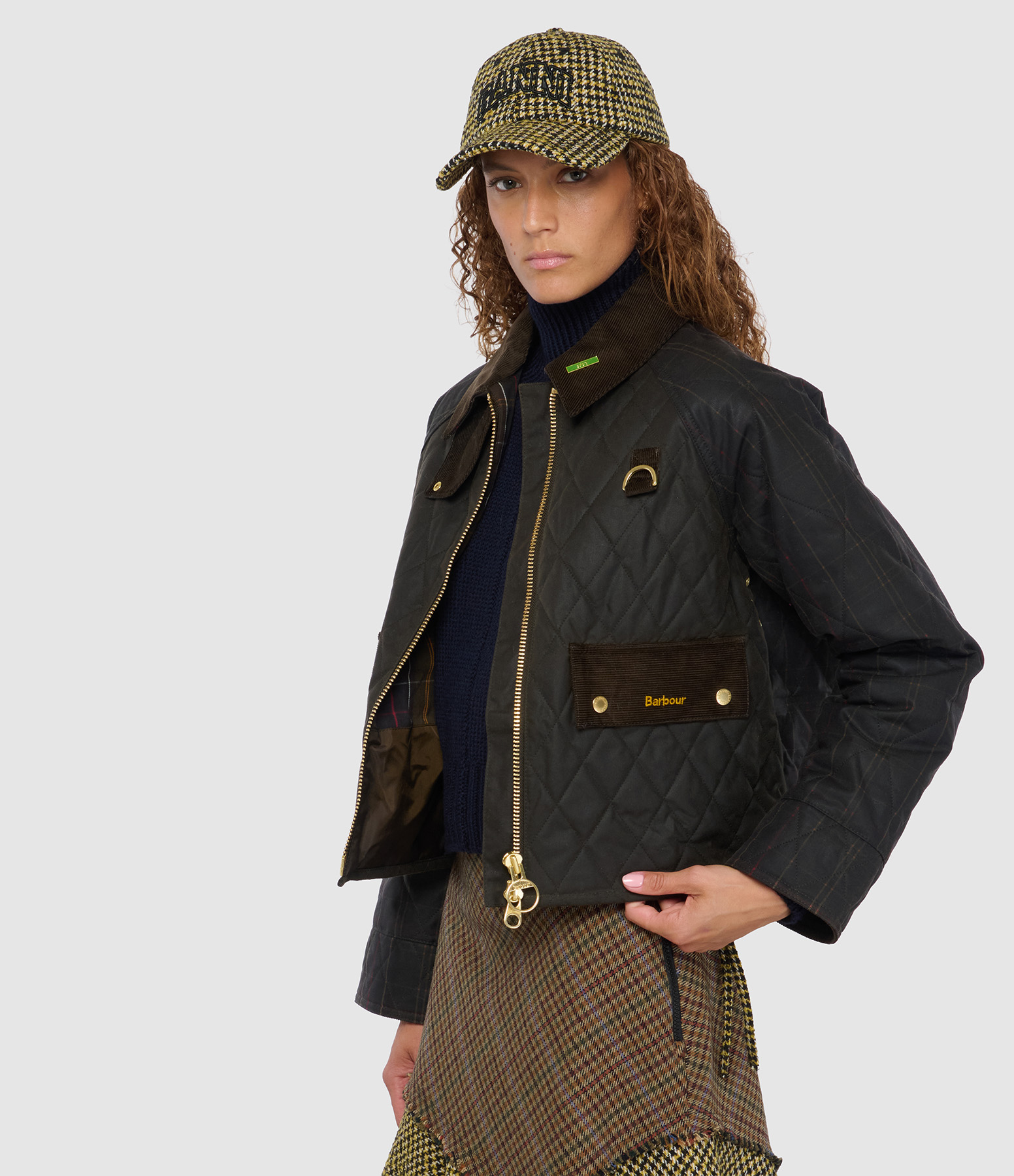 Veste Tartan Reimagined Icons Tartan Quilted S Olive Classic