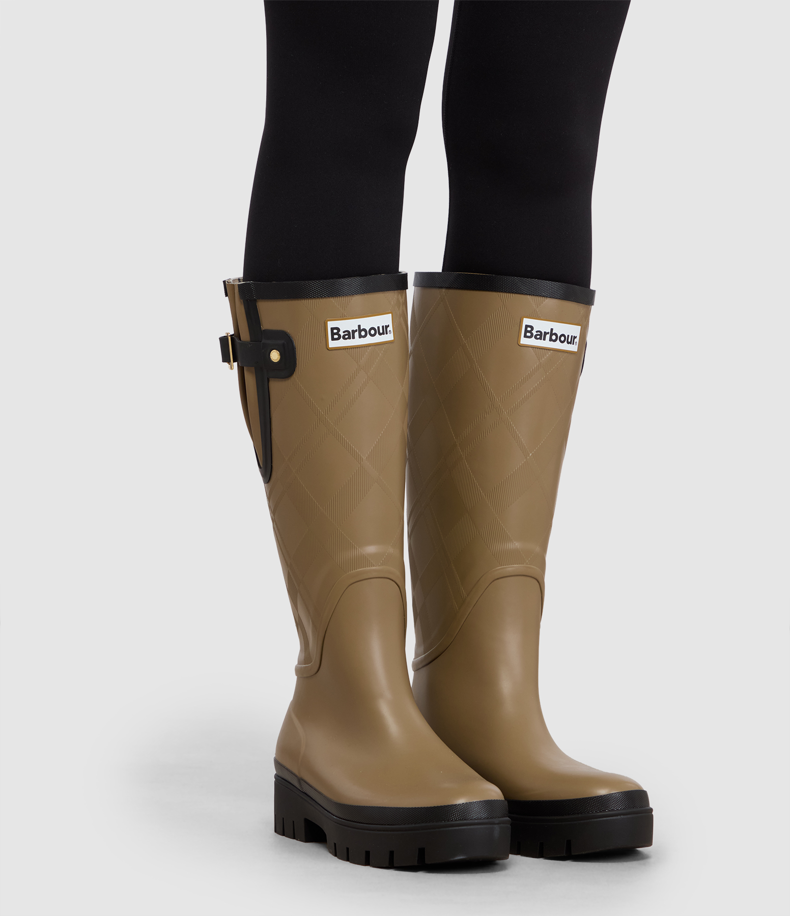 Bottes Leighton Tartan Tall Welly Military Brown Black