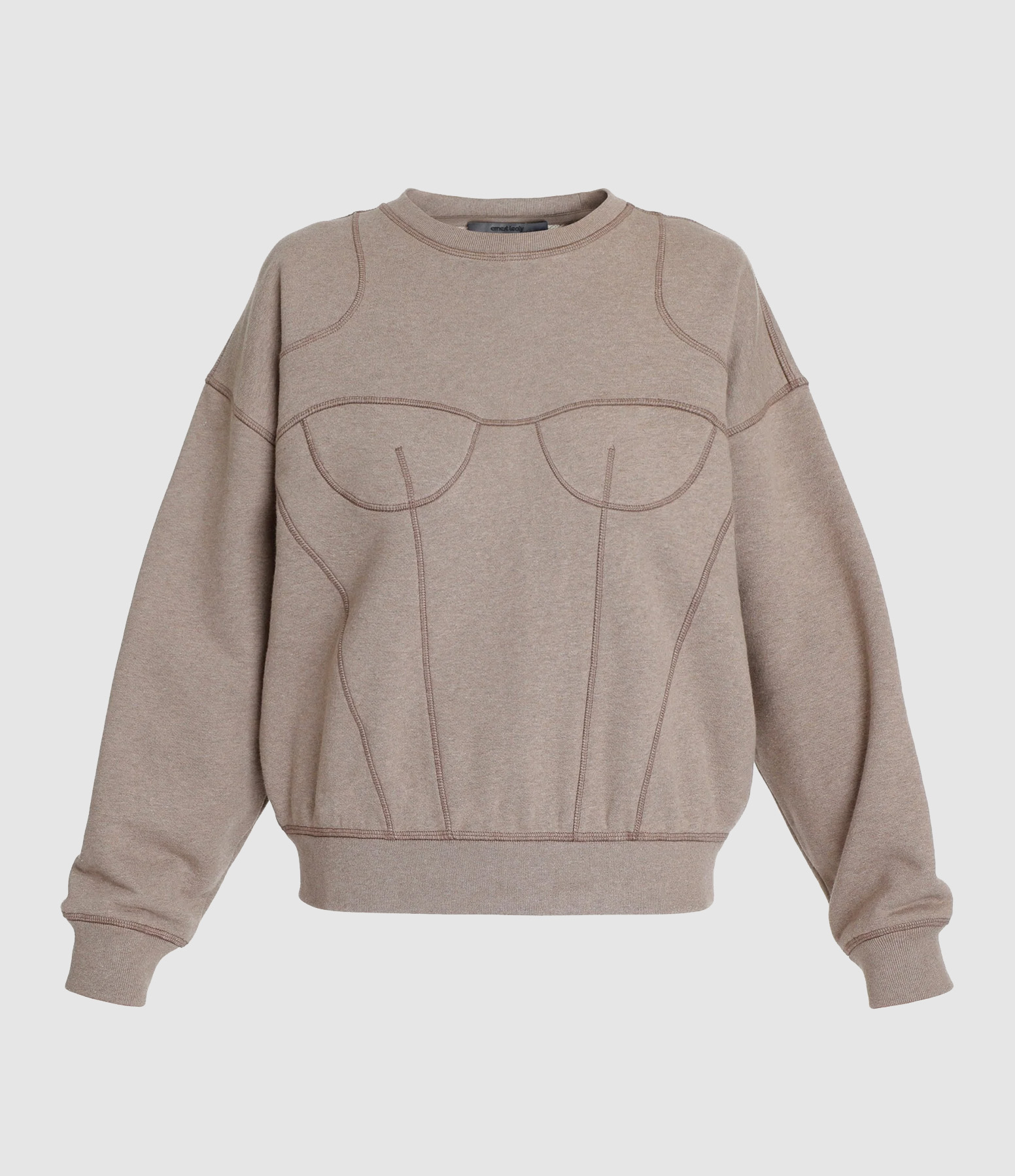 Sweatshirt Bra Cut Fleece Heather Hazelnut