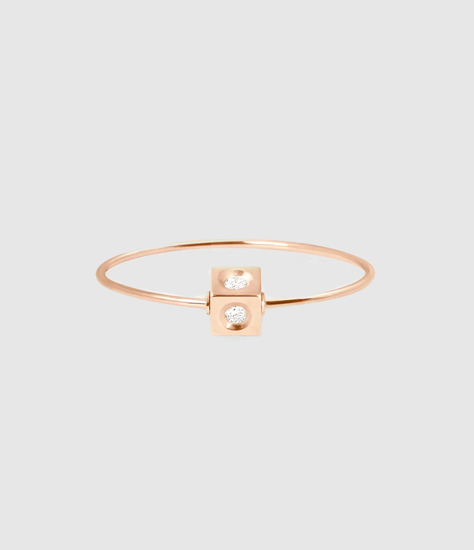 Bague Cubix 4 Diamants Or Rose