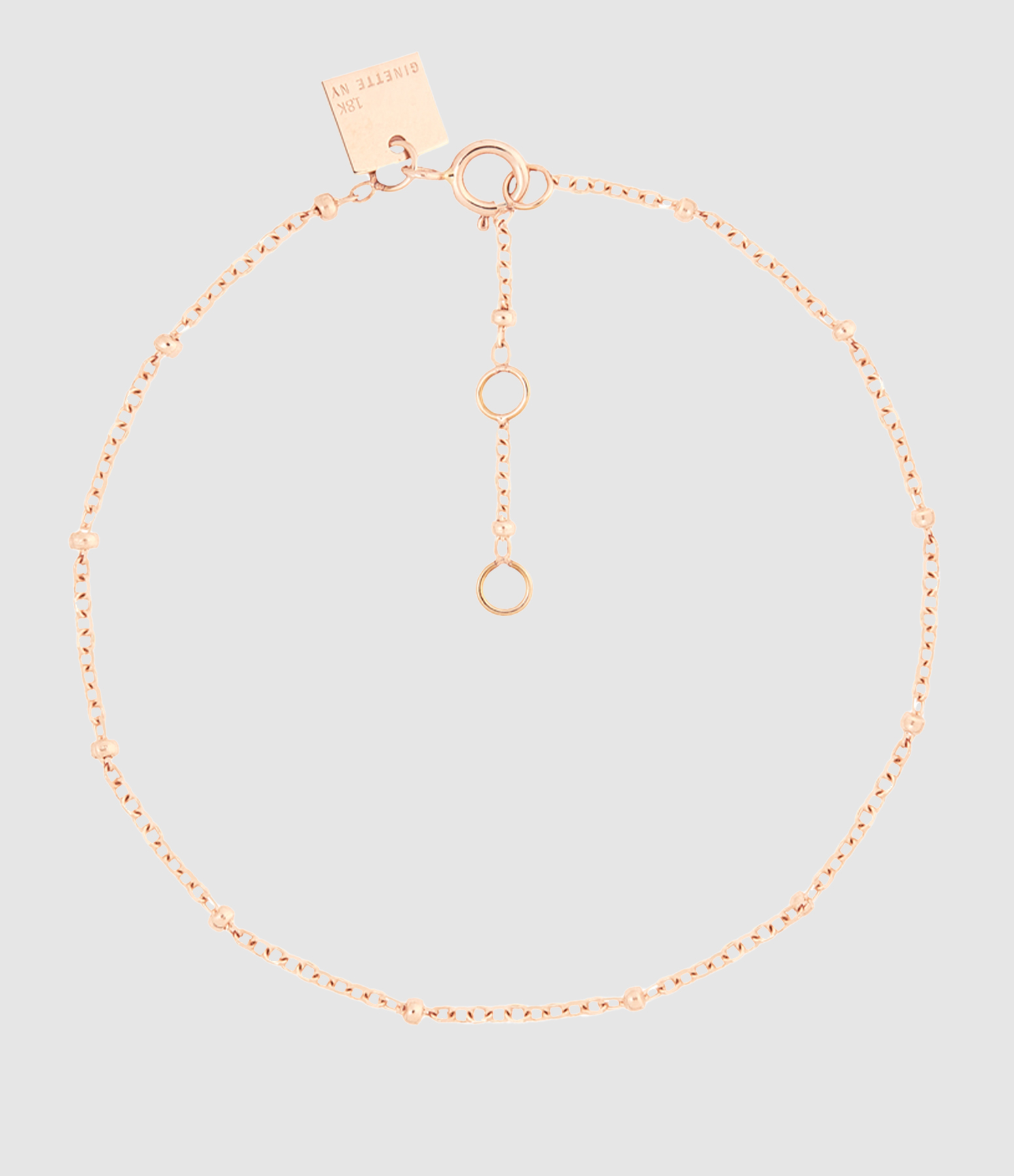 Bracelet Chaine Perles Or Rose