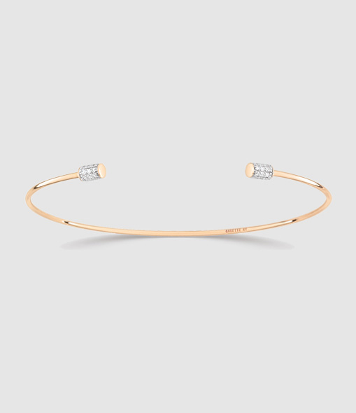 Jonc Choker Single Or Rose Diamants