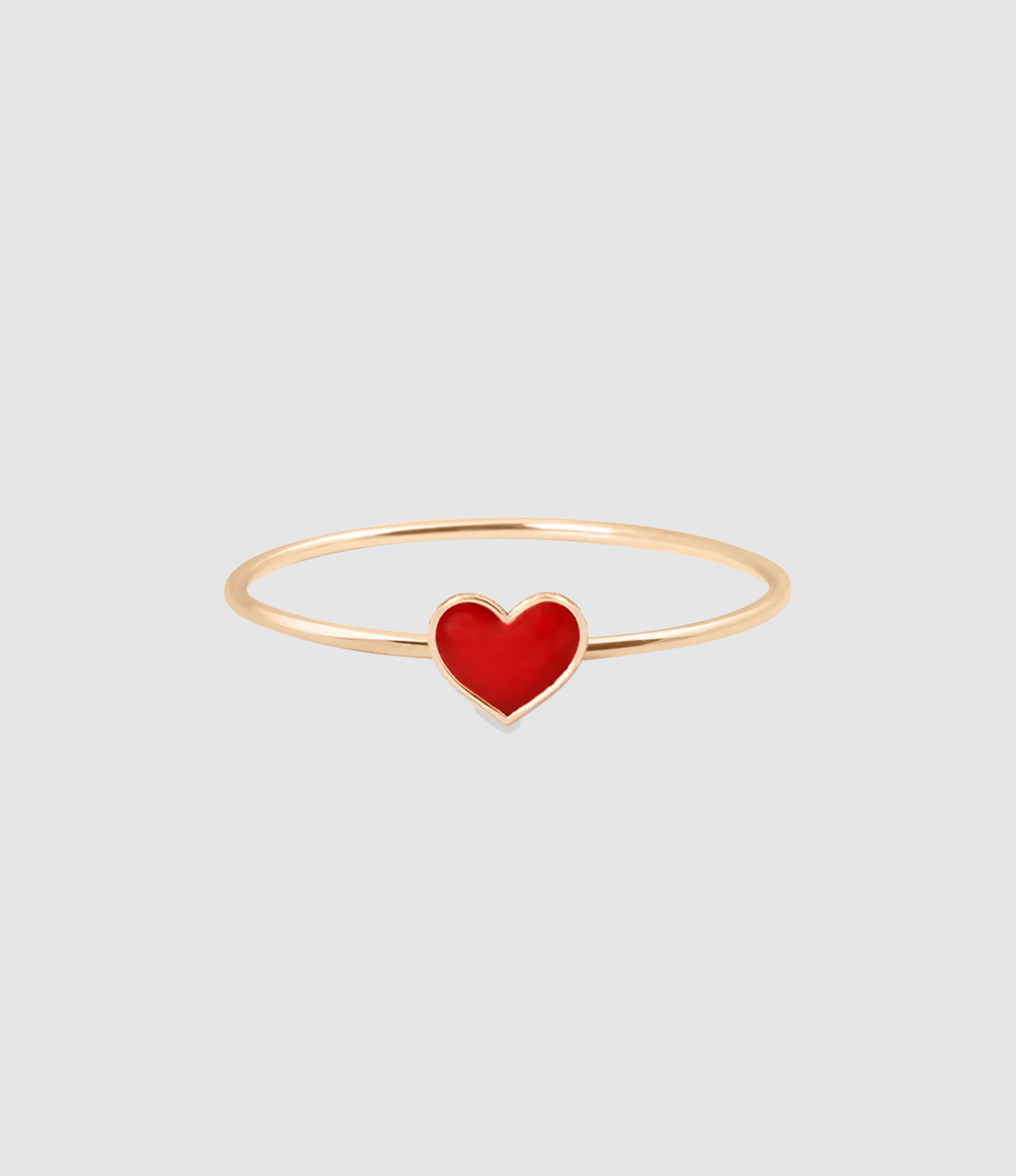 Bague Emoji Cœur Emaillé Rouge Or Rose