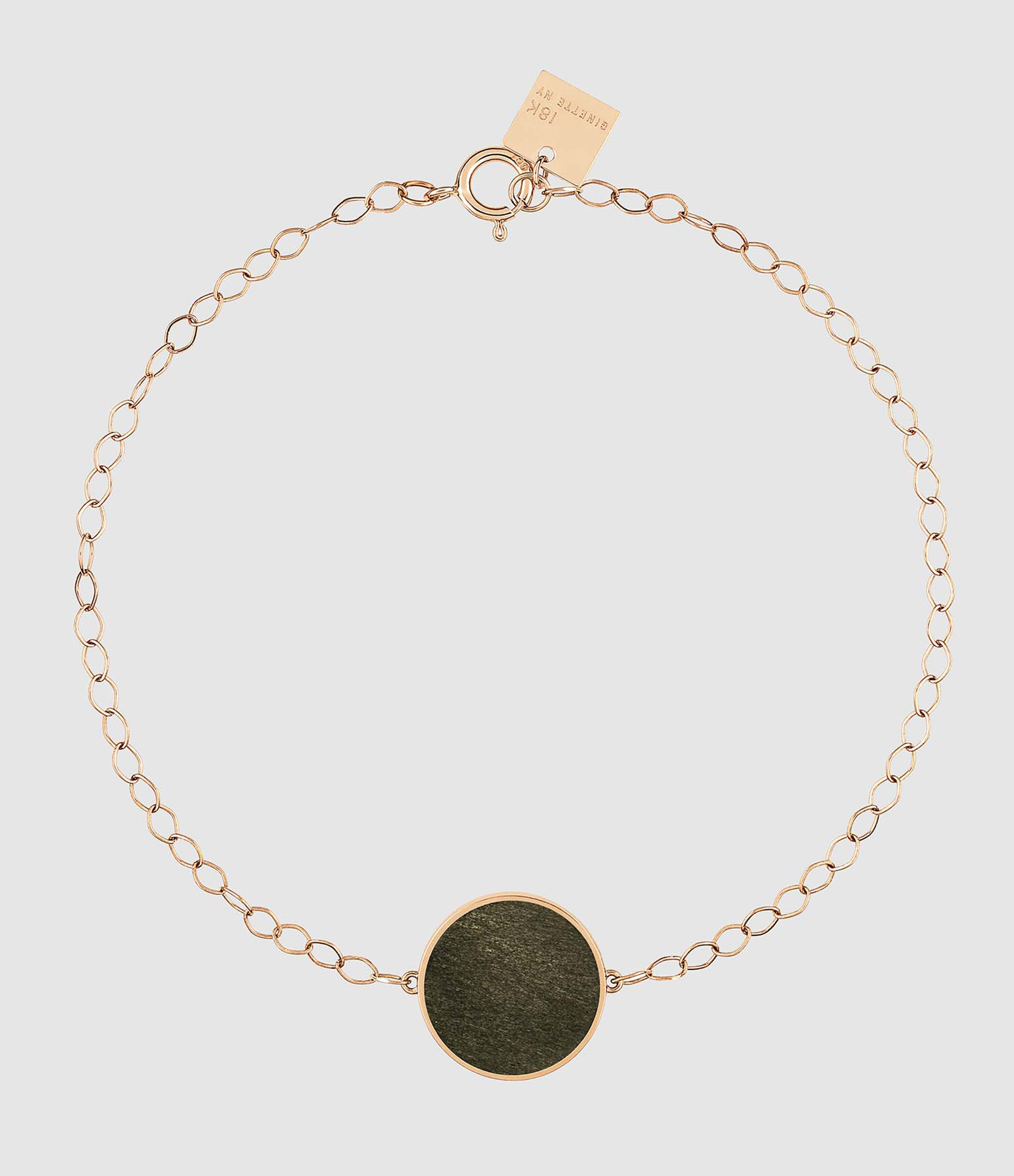 Bracelet Ever Disc Obsidienne Or Rose