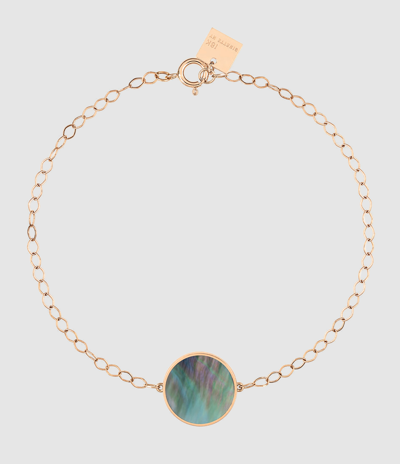 Bracelet Ever Disc Nacre Noire Or Rose