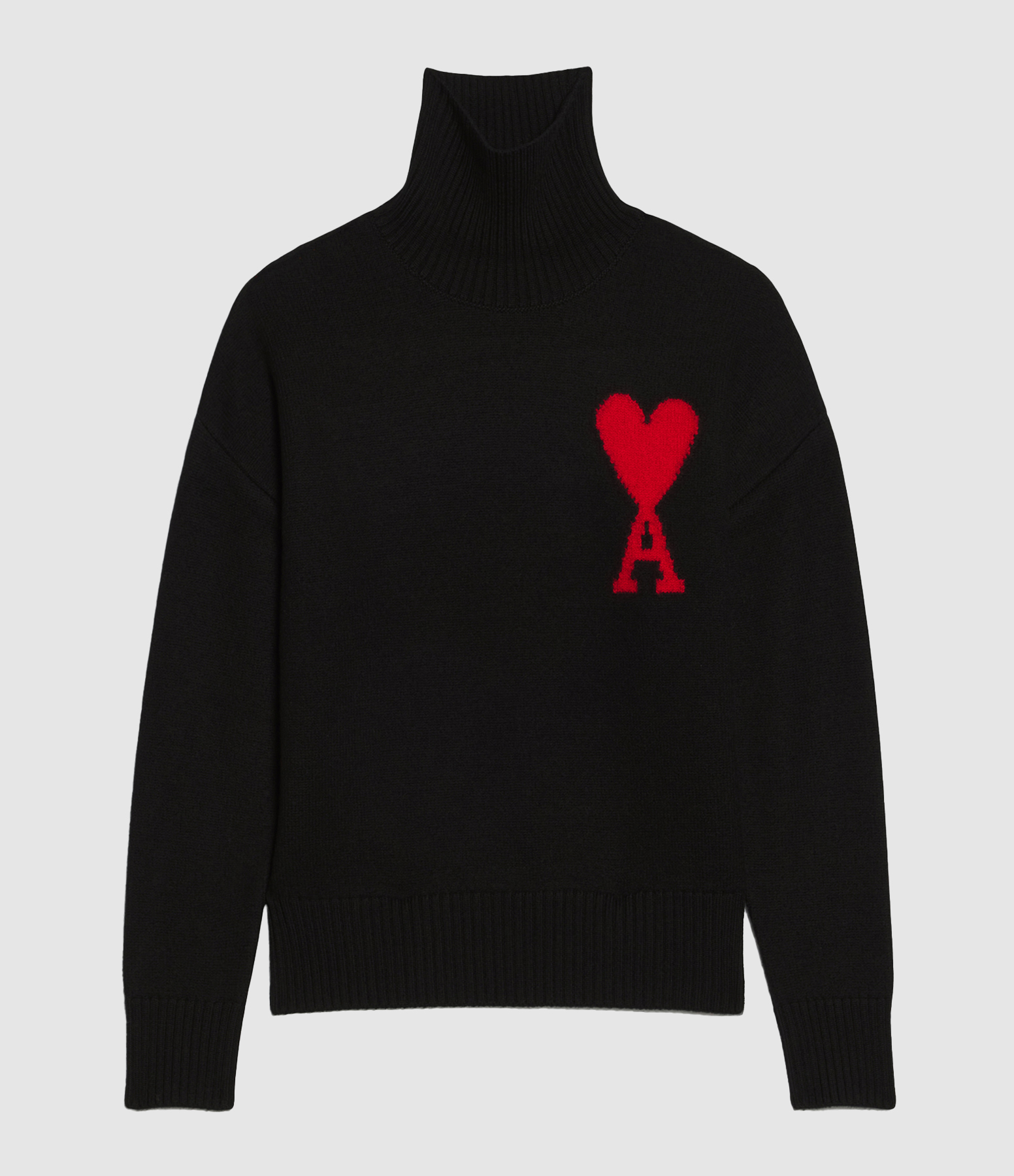Pull Unisexe Ami De Cœur Laine Noir Rouge