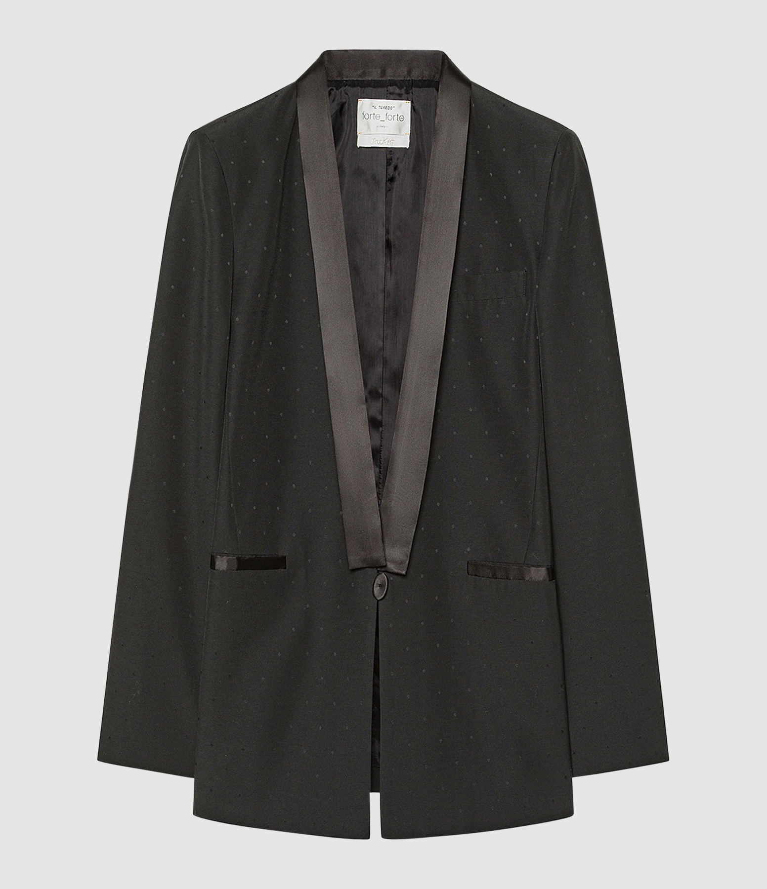 Veste Vi/Wo Pois Jacquard Satin Collar Tuxedo Nero