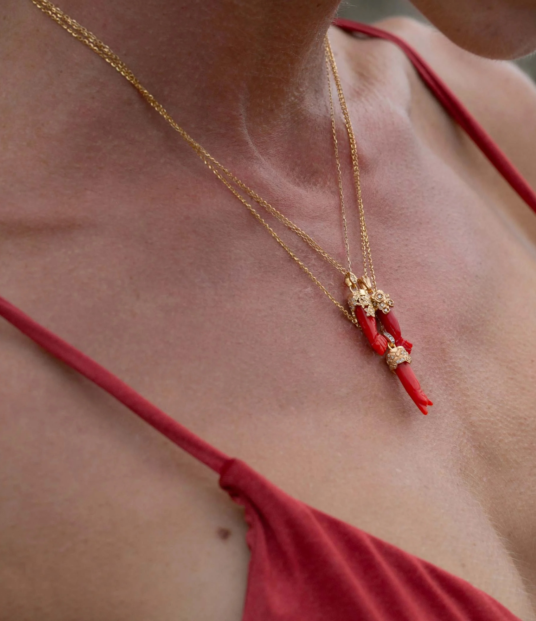 Pendentif Dôme Corail Or Jaune