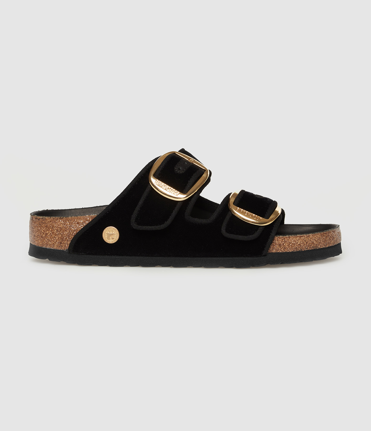 Sandales Arizona Big Buckle Velvet Black