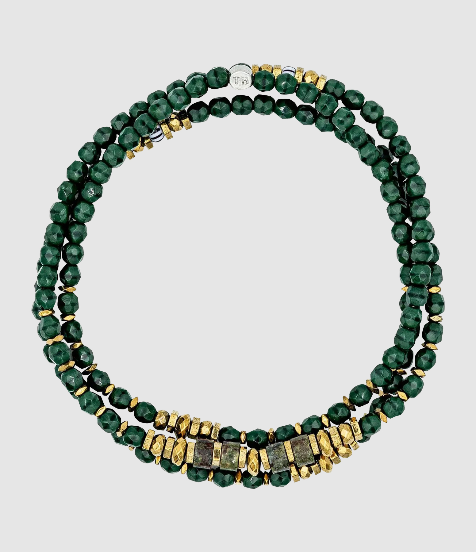Collier Et Bracelet 3 Tours Blondie 3 Dark Green 49 cm